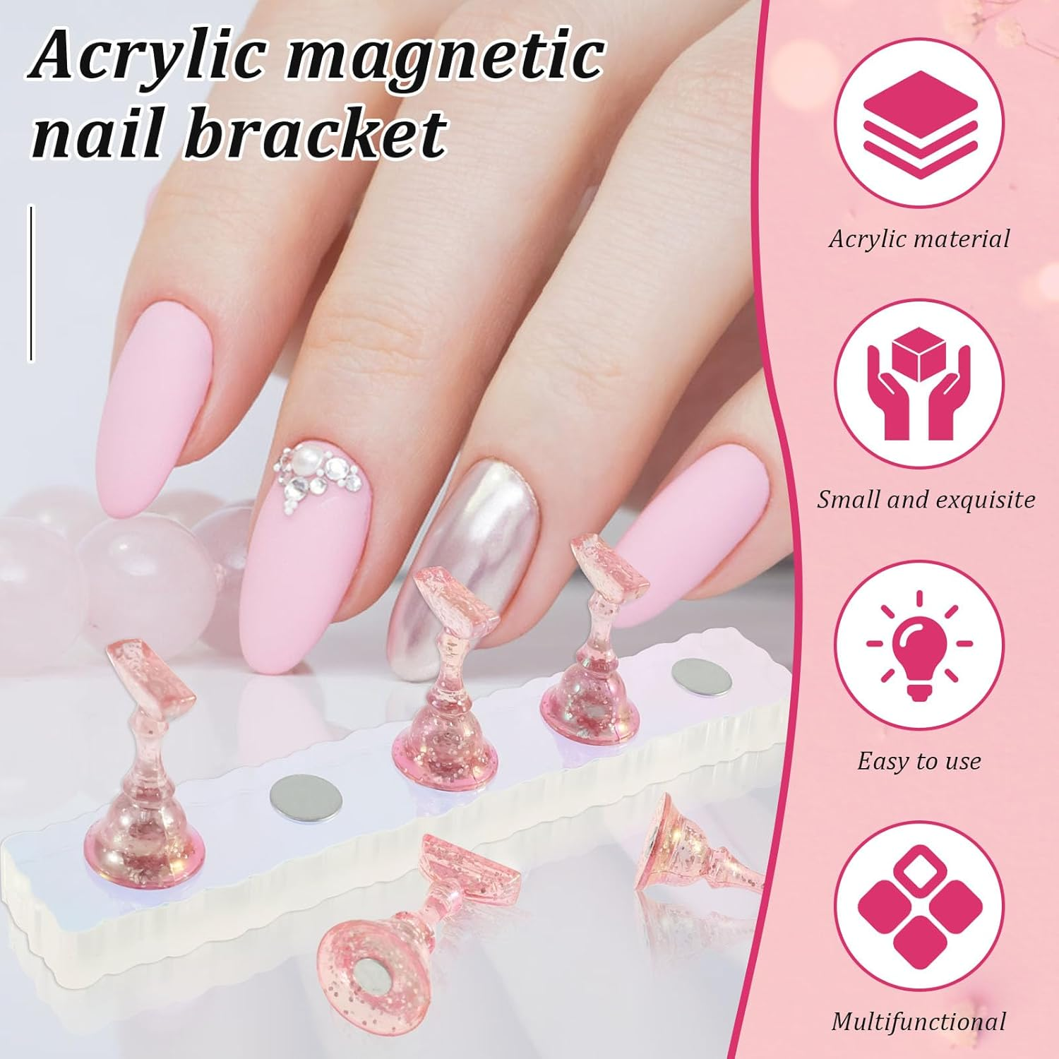 ZFLYCANP 3 Pcs Nail Stand, Nail Stand for Press on Painting Displaying, Nail Tip Holder for Home and Salon image number 5