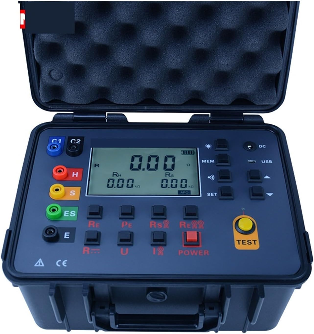 Insulation Tester, Digital Double Clamp Grounding Resistance Tester Large Screen Backlight with Carry Box image number 4