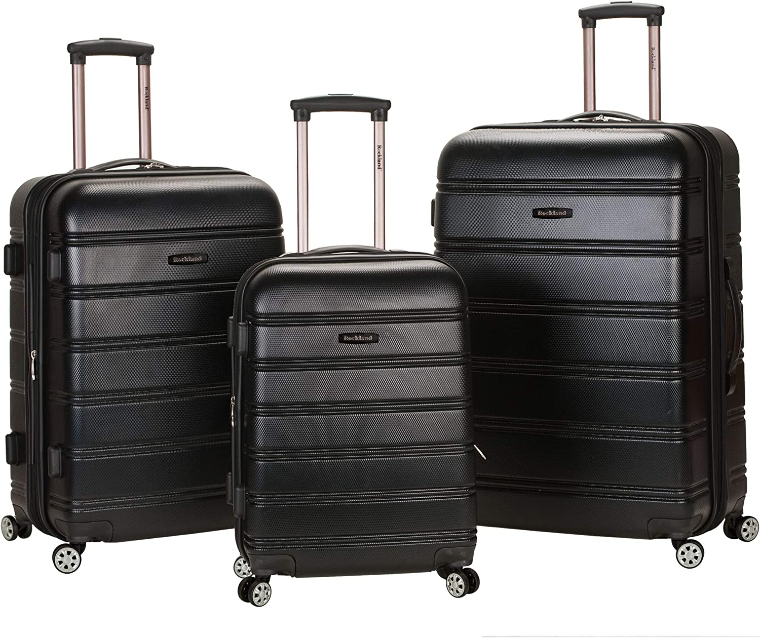 Rockland Melbourne Hardside Expandable Spinner Wheel Luggage, Blue, 3-Piece Set (20/24/28), Melbourne Hardside Expandable Spinner Wheel Luggage