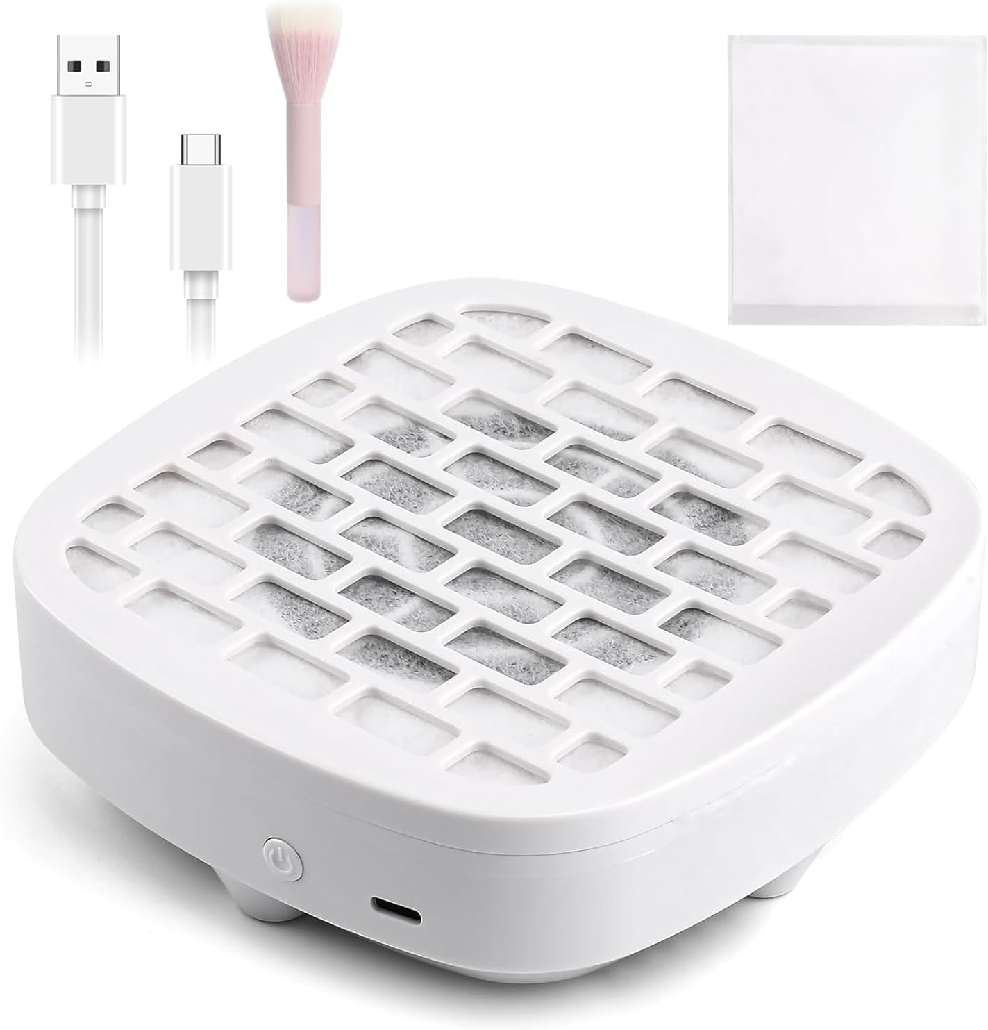 Nail Dust Collector with 30PCS Filter Pads and Nail Dust Brush, Vacuum Fan Dust Collector for Beginner Mini Dust Suction Machine Manicure Pedicure Tool for Acrylic Nail Polishing for Home Use image number 3