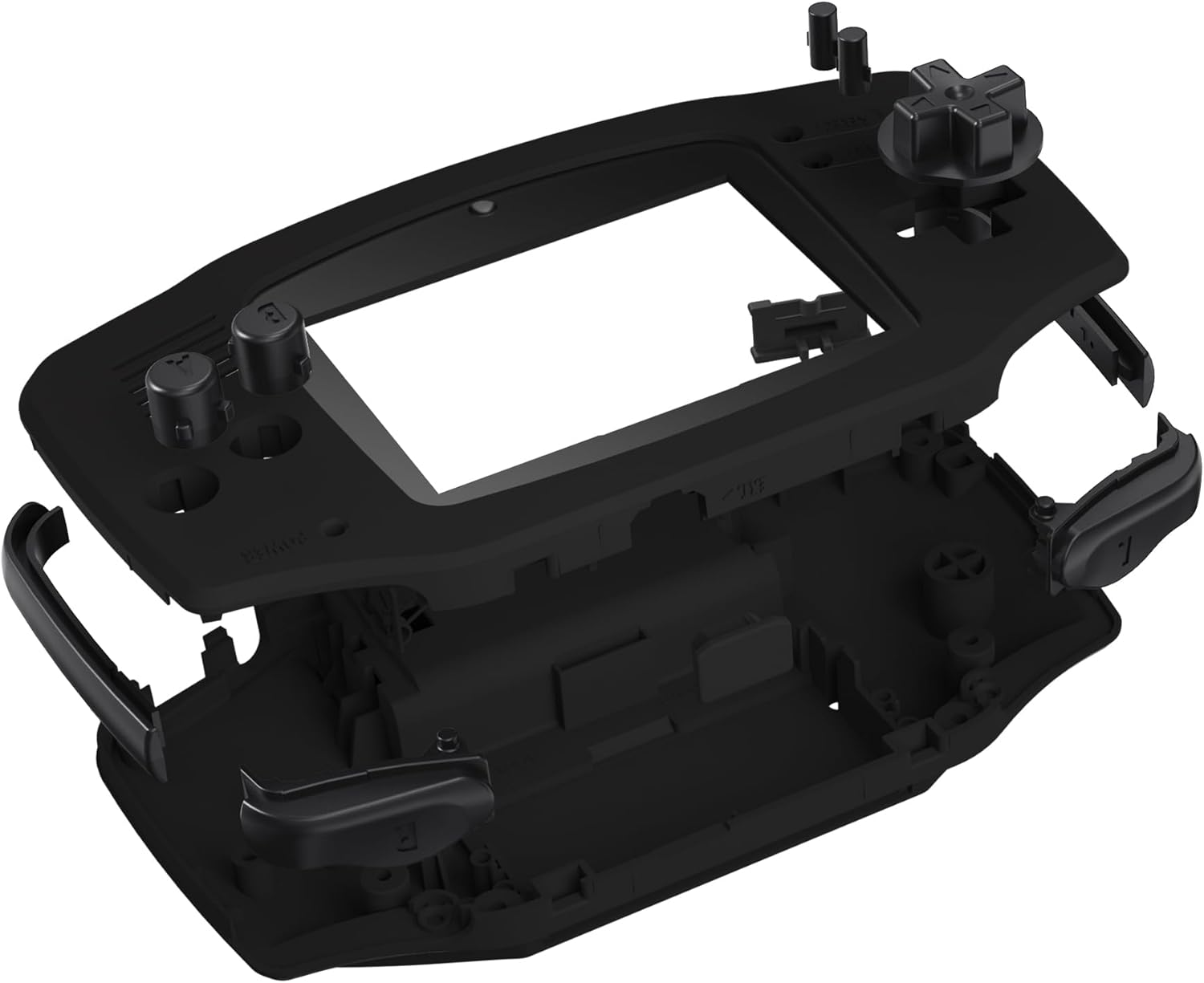 IPS Ready Upgraded Extremerate Black Soft Touch Replacement Shell Full Housing Cover & Black Screen Lens for Gameboy Advance - Compatible with Both IPS & Standard LCD - without Console & IPS Screen