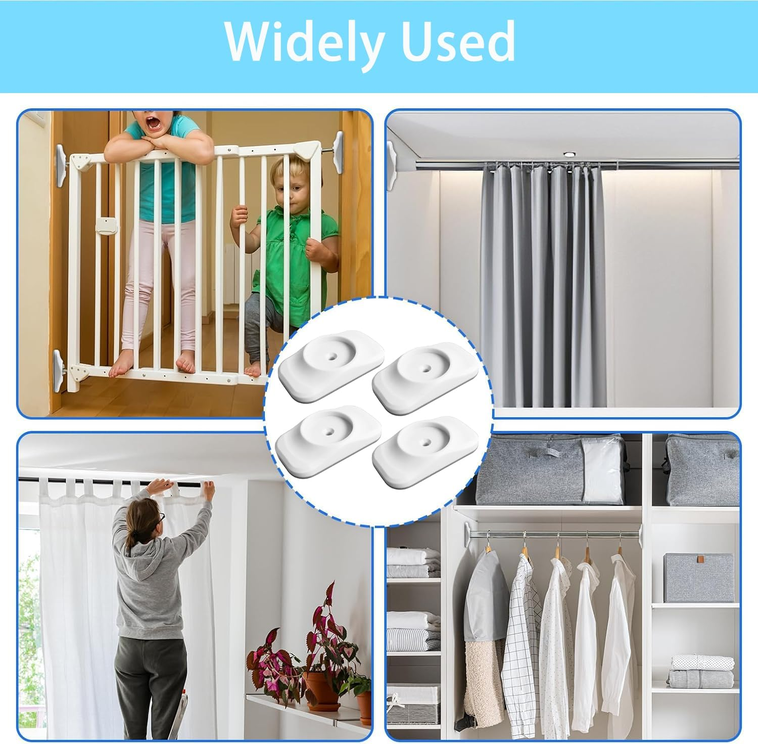 6Pcs Safety Gate Wall Protector Wall Saver Stair Gate Wall Protector Anti-Slip Stair Gate Wall Protector for Protecting Baby Pet Safety Baby Gate Wall Protector Replacement Parts Bundle image number 3