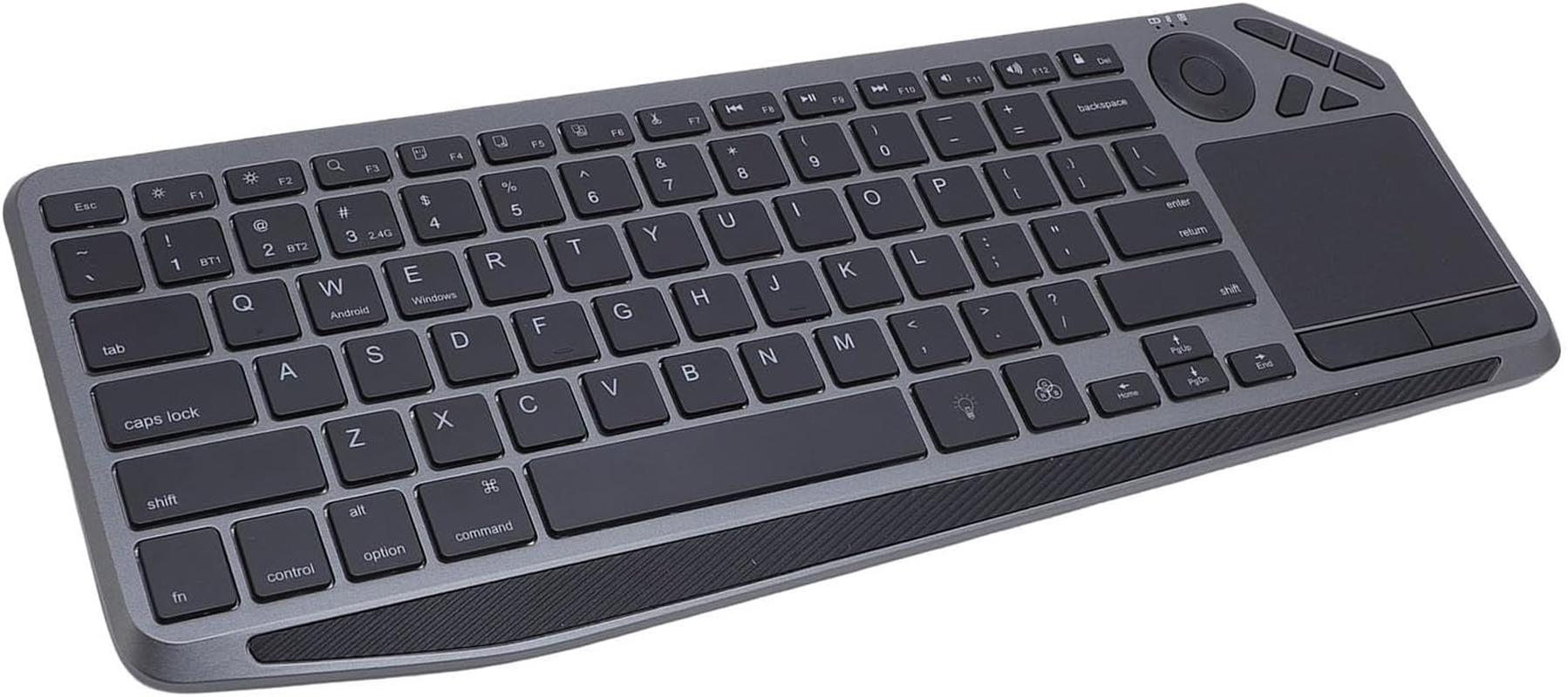 Wireless Touch TV Keyboard, 7-Colors Backlit Bluetooth Keyboard with Easy Media Control and Built-In Touchpad, Connect 3 Devices Simultaneously, for PC, TV, Android & Wins image number 6