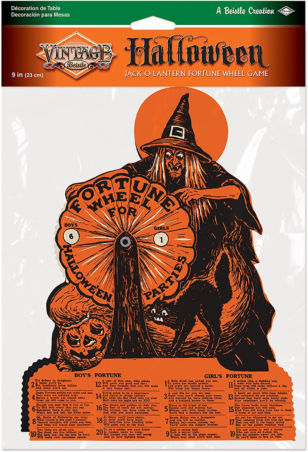 Beistle 01552 Witch Fortune Wheel Game, 9.25" X 6.75" image number 2