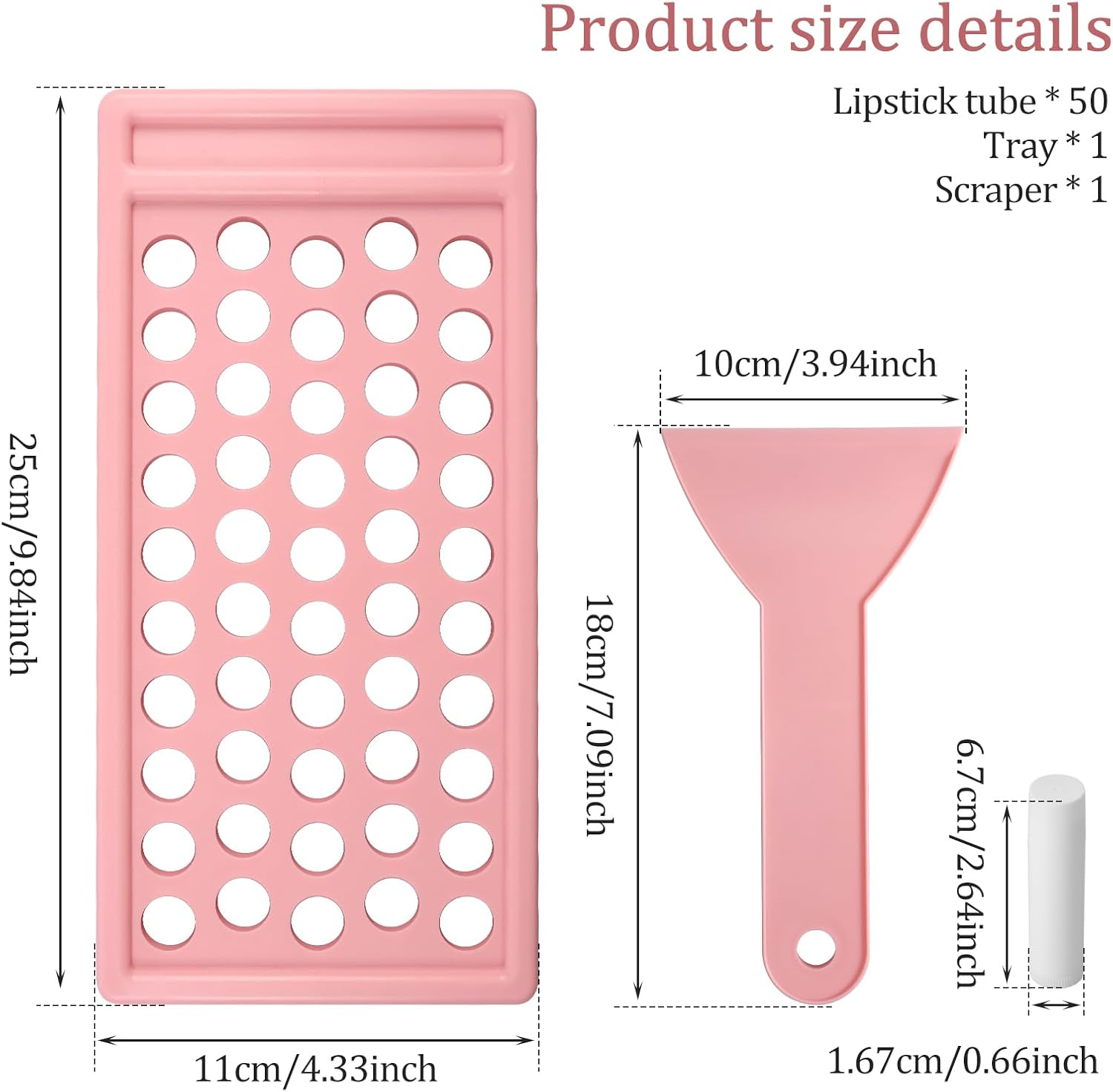 Awobepl Plastic Twist up Lip Balm Tube Compact Multipurpose Empty Lipstick Tube with Filling Tray Spatula for DIY Solid Perfume (Pink White) image number 2
