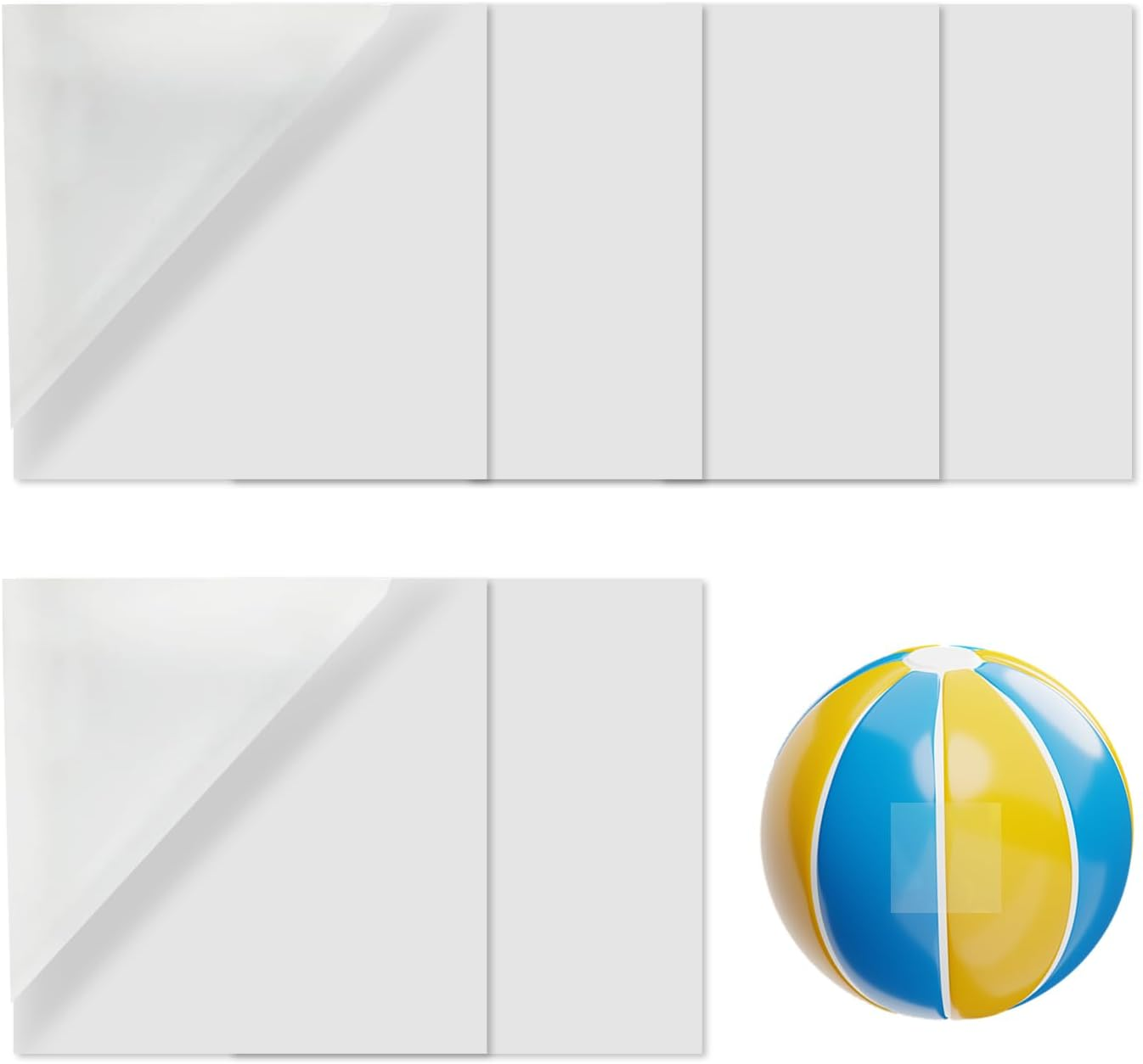 6 PCS Pool Patch Repair Kit,Waterproof TPU Puncture Repair Kit,Inflatable Patch Repair Kit Self-Adhesive,Air Mattress Repair Patch Kit,Vinyl Repair Patch for Inflatable Pool,Swimming Ring,Bounce House image number 5