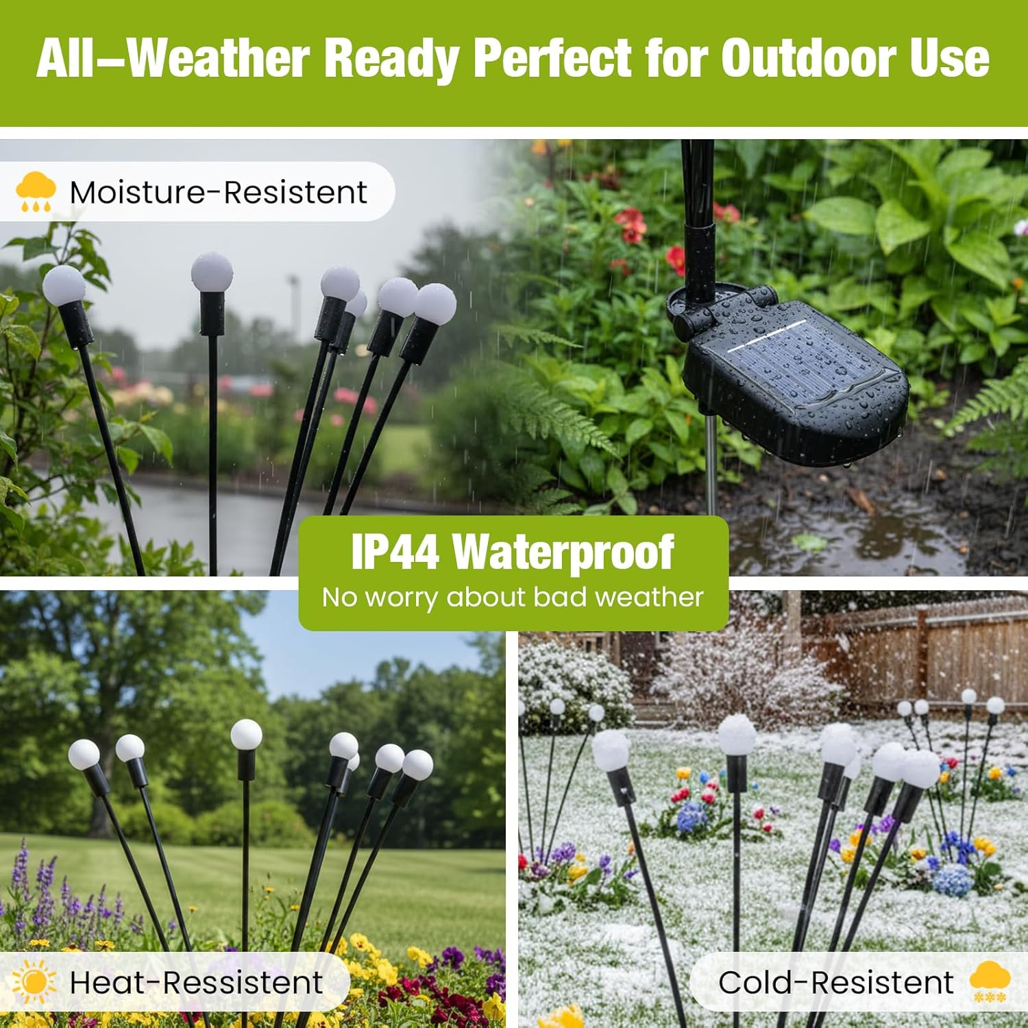 Advwin Solar Garden Lights 8 Pack, Solar Firefly Lights Waterproof IP44, 48 Led Swing Garden Lights, Outdoor Decorative Lights for Yard Lawn Patio Party Wedding Halloween Christmas, Warm Light image number 5