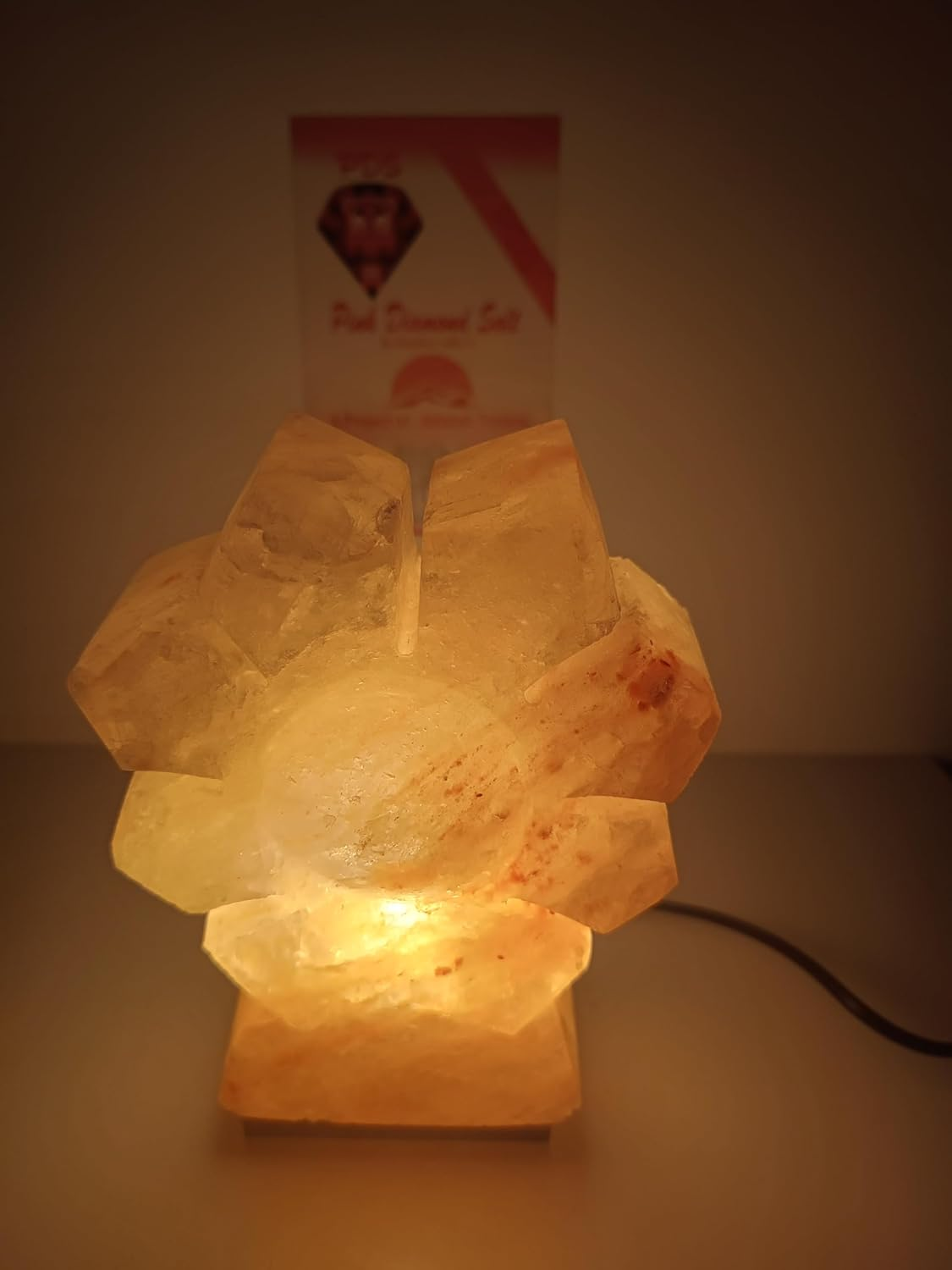 Himalayan Premium Natural Sun Flower Salt Lamp 100% Authentic, Beautifully Hand Crafted Sun Flower Salt Lamp Comes with Complete Electric Fitting image number 2