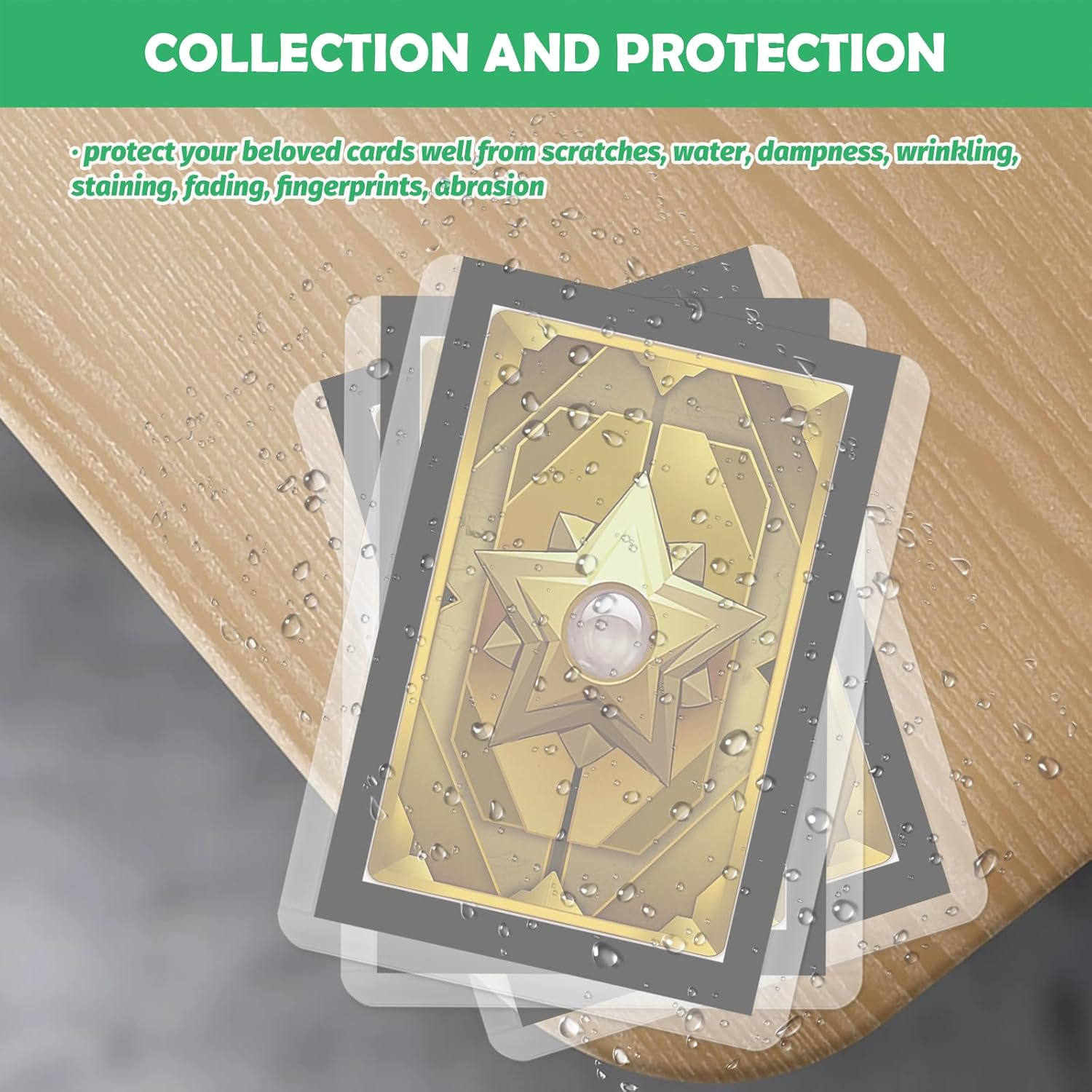 Yauhar 100Pcs 3"X4" PVC Trading Card Holder, Hard Plastic Protective Sleeves, Standard Size Clear Toploader for Sports Cards image number 4