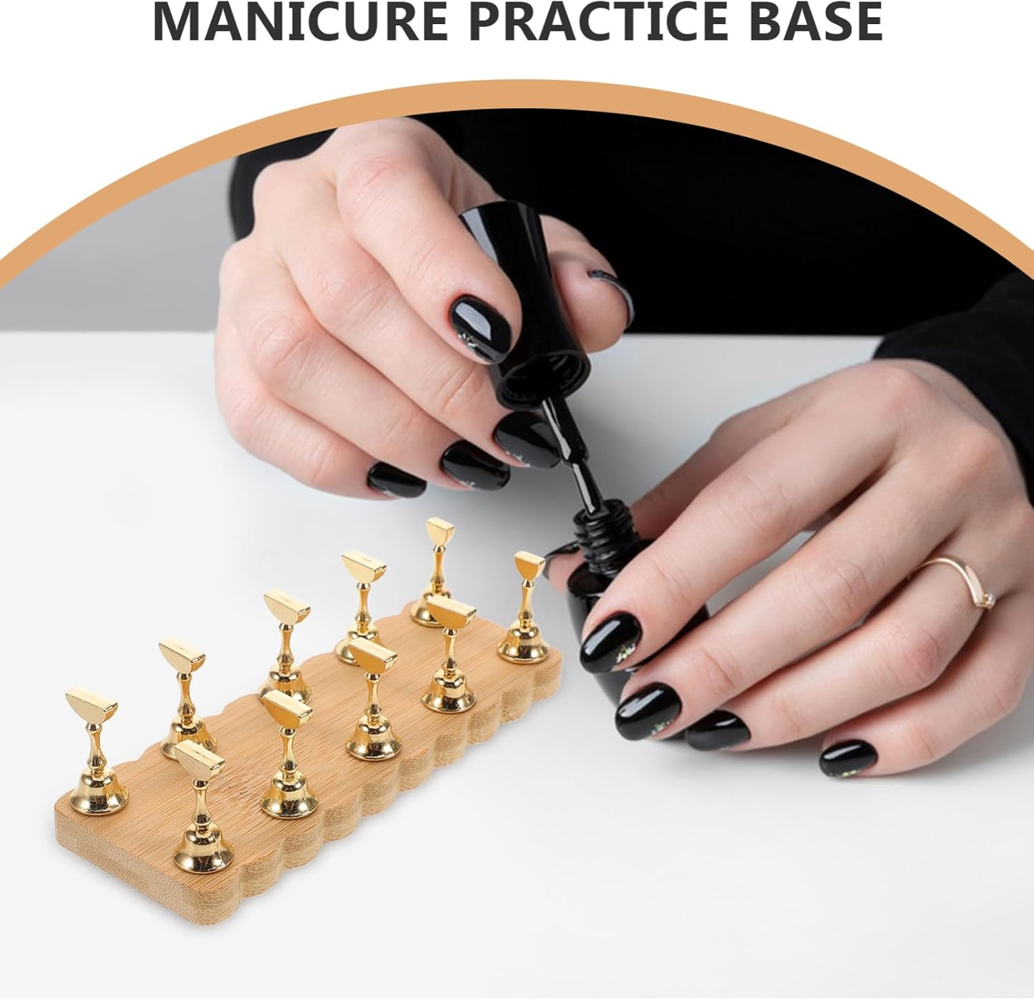 Generic Beginner-Friendly Nail Painting Training Stand Stable Base for Nail Tips image number 2