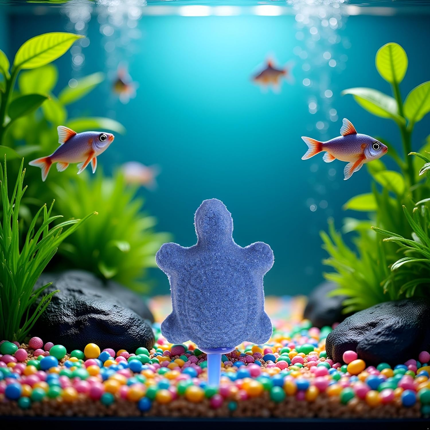 1 Pc Blue Turtle Aquarium Bubble Air Stone Diffuser Fish Tank Aerator Oxygen Pump Ornament Decor Aquarium Air Pump Accessories Aquarium Pumps and Filters(6Cm*4Cm),Fish and Aquatic Pets image number 1
