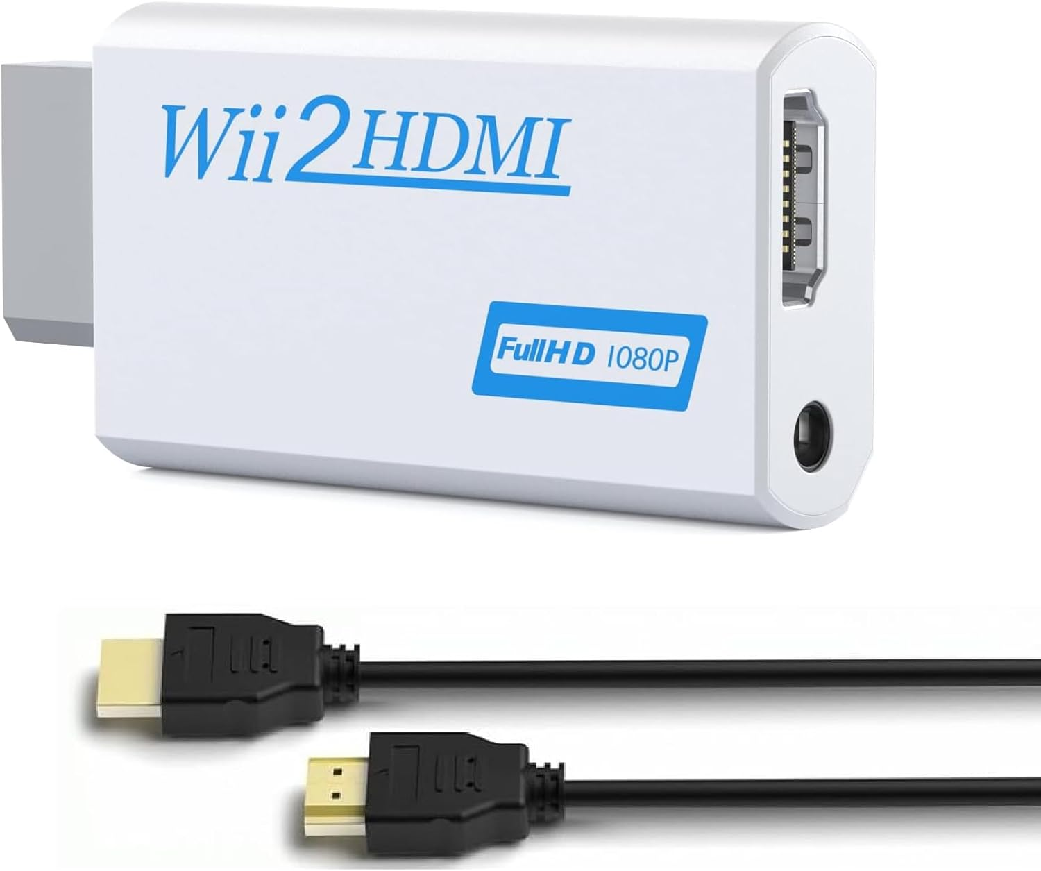 Wii to HDMI Converter 1080P for Full HD Device with 1.5M HDMI Cable, Wii HDMI Adapter with 3,5Mm Audio Jack&Hdmi Output Compatible with Wii/Wii U, HDTV (Adapter+Hdmi Cable) image number 6