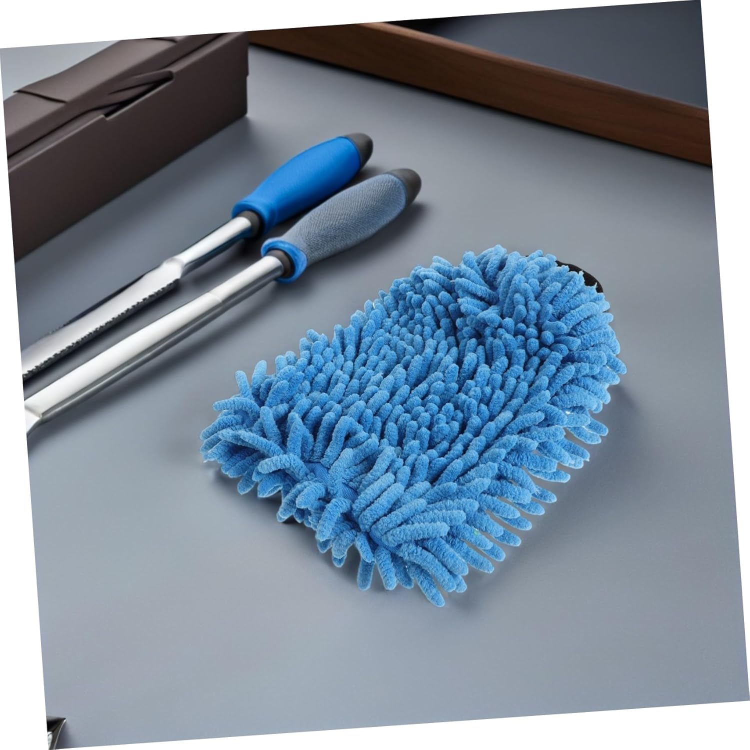 AKOOSY 4Pcs Microfiber Car Wash Mitts Chenille Absorbent Car Cleaning Gloves for Trucks Motorcycles Boats Reusable Automotive Detailing Tools for Exterior Care Random Color image number 4