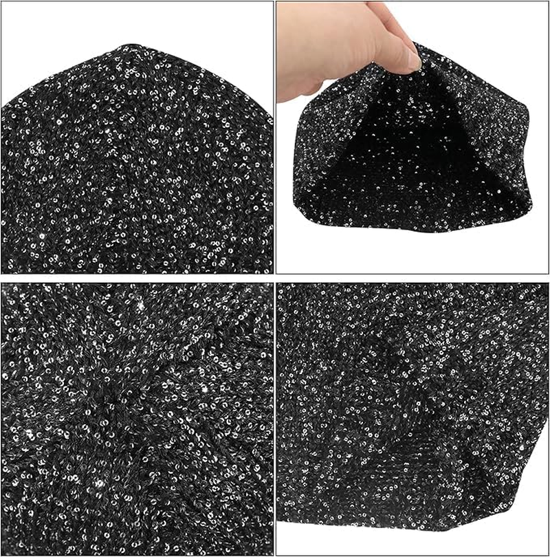 Sequin Knitted Beanie Hat for Women Men Glitter Winter Skull Caps Outdoor Windproof Cold Weather Bonnet image number 5