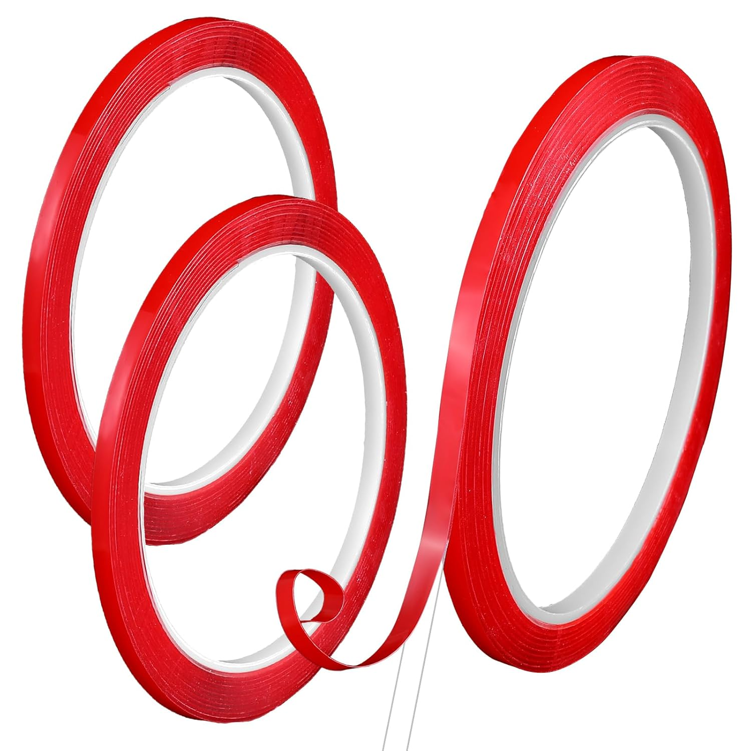 Piriuuo 3 Rolls Double Sided Tape for Press on Nails, Adhesive Strong Sticky Nail Art Tapes for Nail Packaging Waterproof Removable Mounting Tape for Nail Tips Colors Designs Showcase image number 2