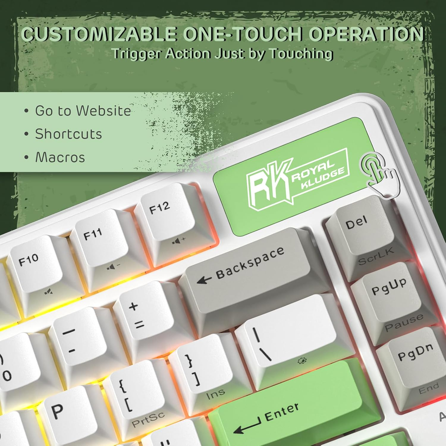 RK ROYAL KLUDGE L75 Gasket Mount Mechanical Keyboard W/Knob/Macro Keys & Touchable Nameplate, Tri-Mode BT/2.4G/USB-C 75% TKL Wireless Keyboard, Hot Swappable, Pro Software, Massive 8000Mah Battery image number 3