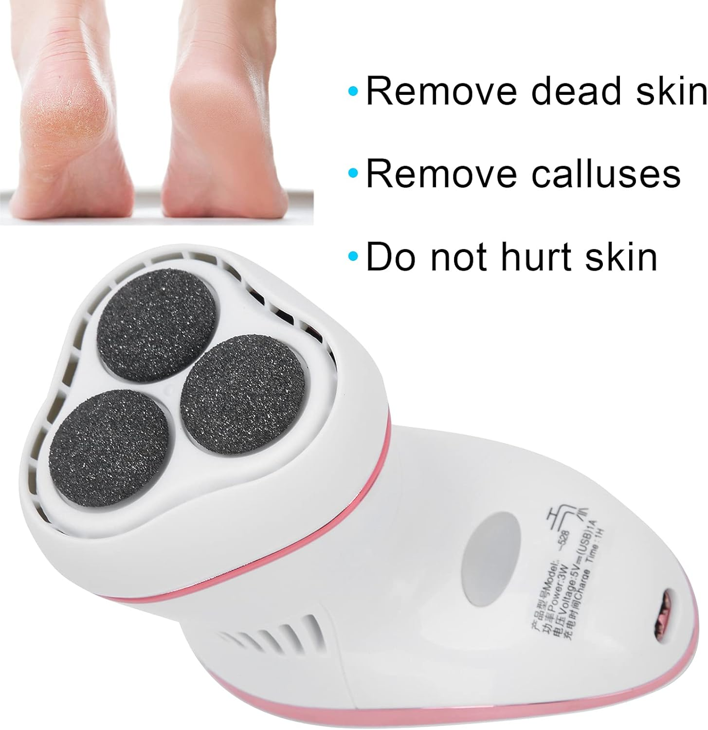 Electric Callus Remover, Vacuum Callus Remover for Dead Skin, Electric Foot Grinder, Exfoliating Foot, Callus Remover for Dead Skin, Pedicure Tools, Foot Care for Fer image number 5