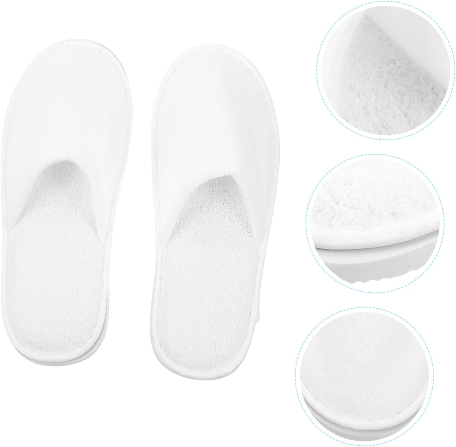 6Pairs Disposable Slippers Lightweight Indoor Coral Slippers Home Guest Unisex image number 3