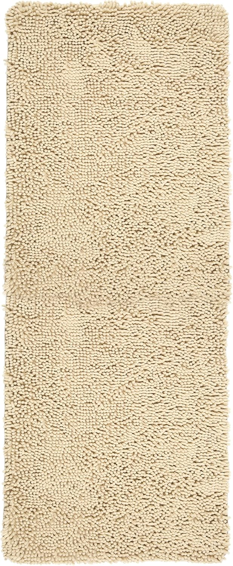 Lavish Home Memory Foam Shag Bath Mat 2-Feet by 5-Feet - Ivory, 24 Inches X 58 Inches X 1.25 Inches image number 6