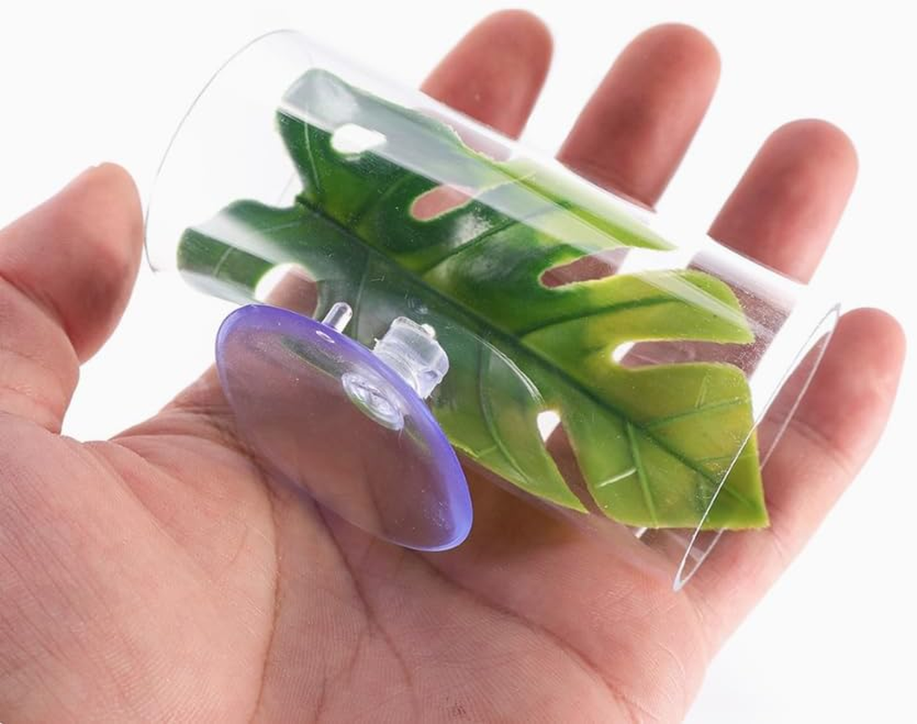 2-Pack Betta Fish Toys, Acrylic Tube Tunnel, Betta Fish Leaf Pad Simulating Natural Habitat for Betta Spawning Grounds Breeding Resting Bed, Aquarium Decor Fish Tank Accessories image number 1