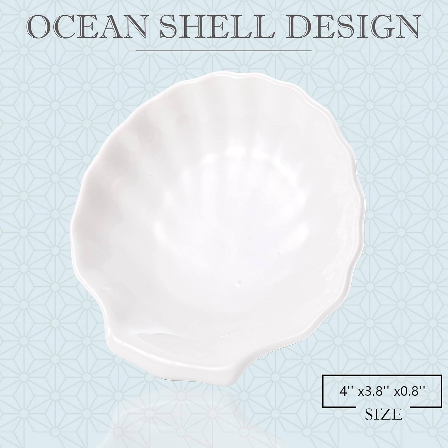 Shell Ring Dish Tray, Ceramic Jewelry Tray Trinket Dish, Seashell Key Holder Bowl, Beach Room Coastal Decor Aesthetic, Ocean Bathroom Counter Decor, White, Small image number 3