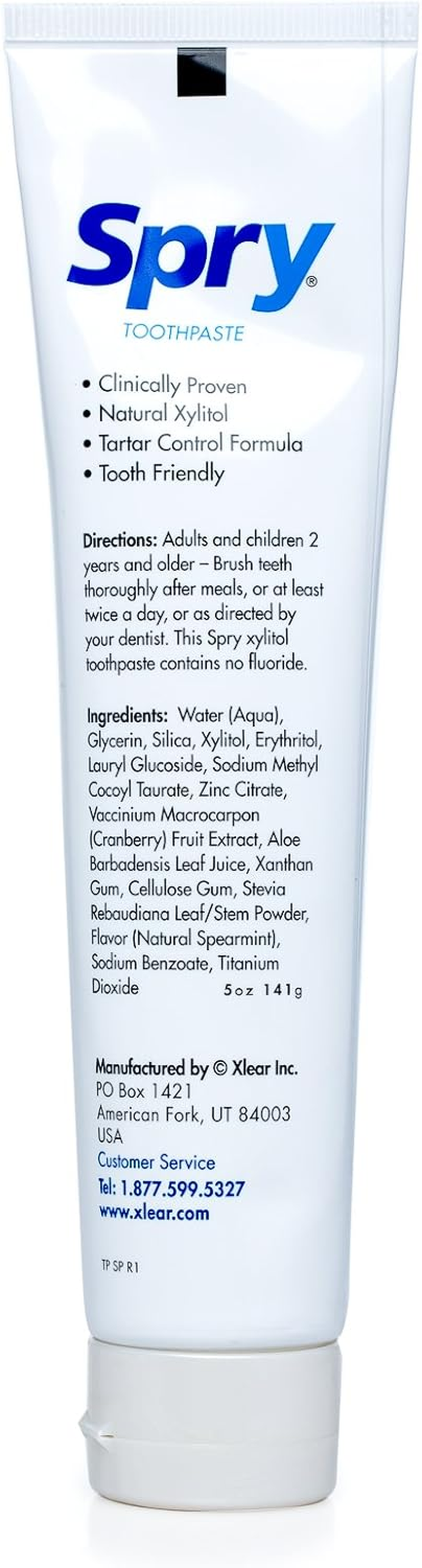 Spry Xylitol Toothpaste, Fluoride Free, Natural Spearmint, Anti-Plaque and Tartar Control, 150Ml image number 6
