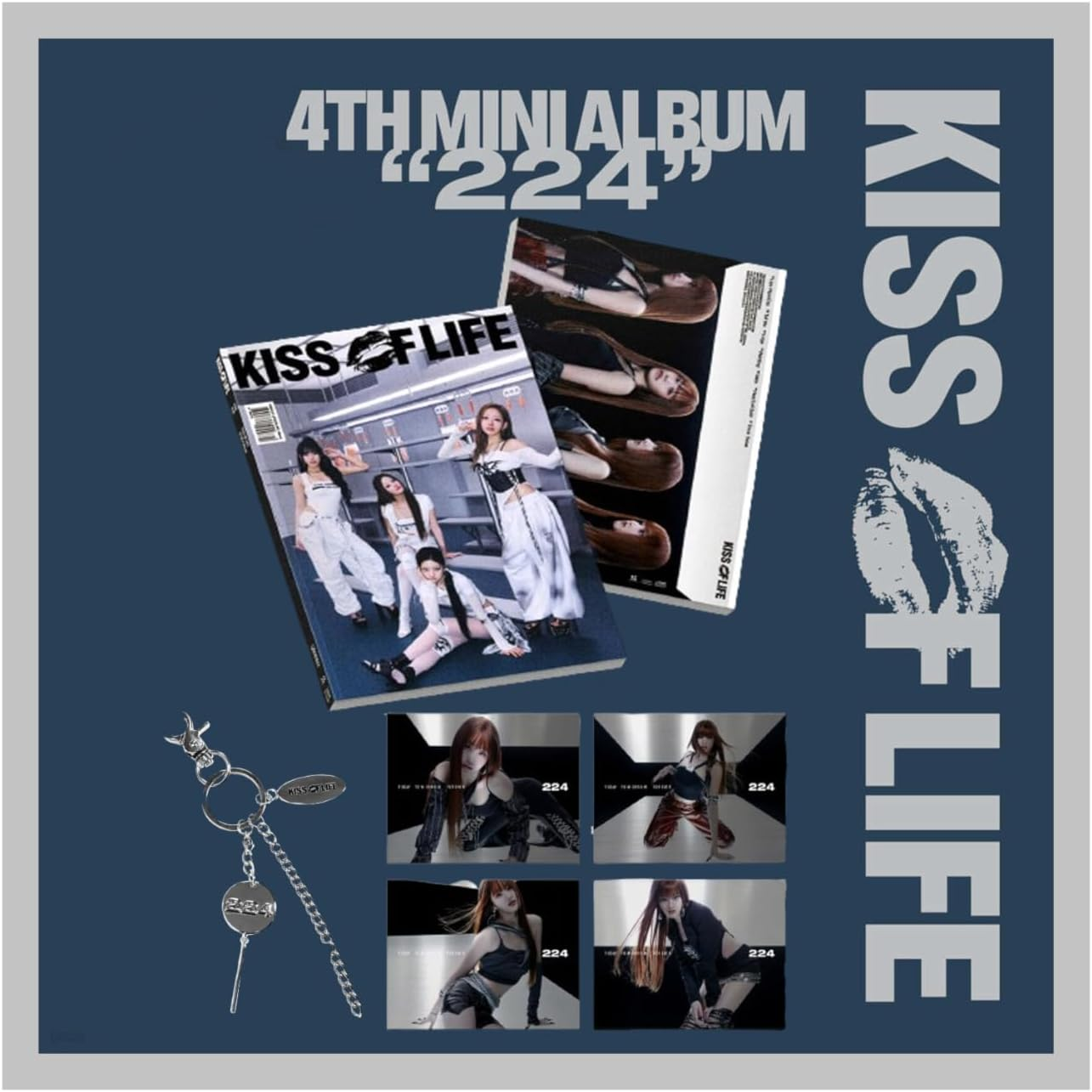 KISS of LIFE 224 4Th Mini Album with Tracking Sealed KIOF (Keychain Version)