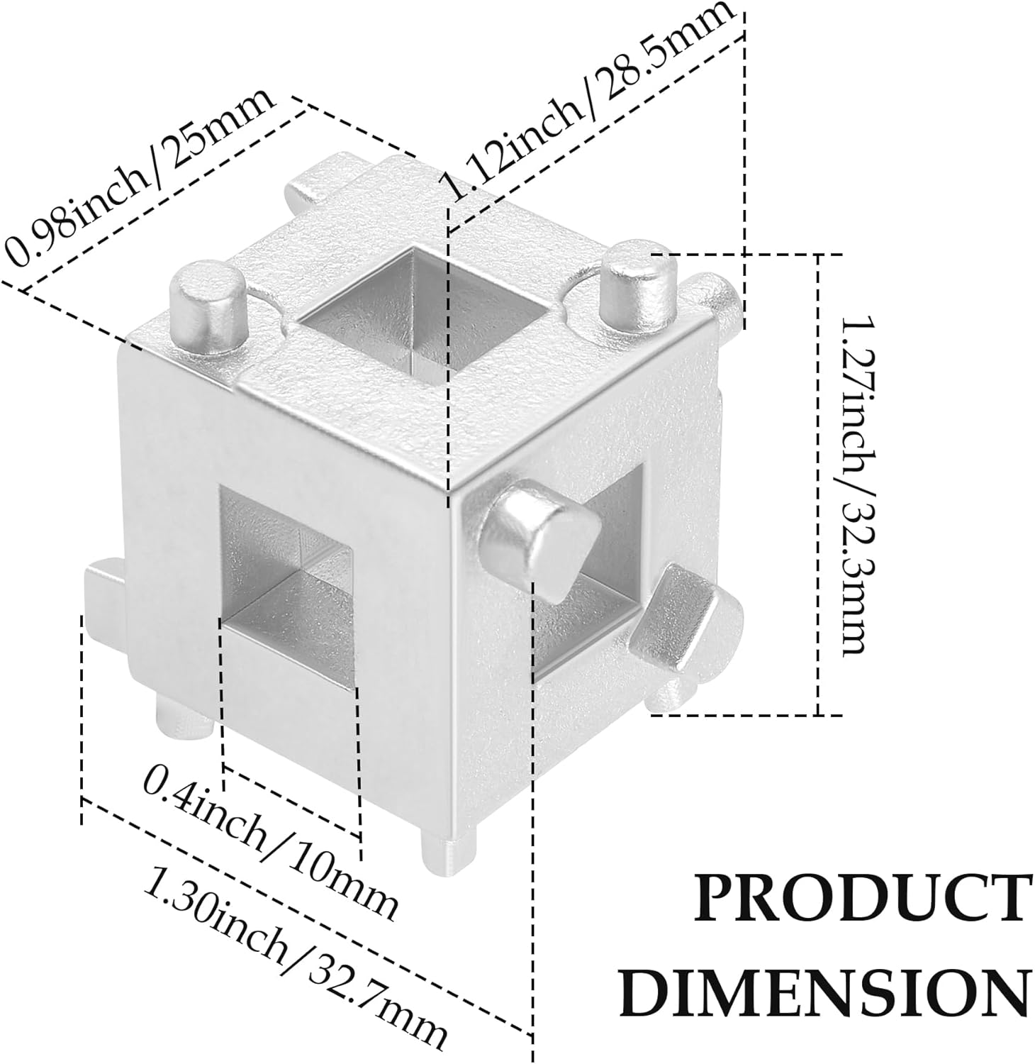 Car Cube Brake Caliper Compression Tool,Durable Steel Brake Caliper Tool Fits 3/8" Square Driver,Universal Car Accessories Car Rear Disc Brake Piston Tool Rotates Piston Back into Caliper