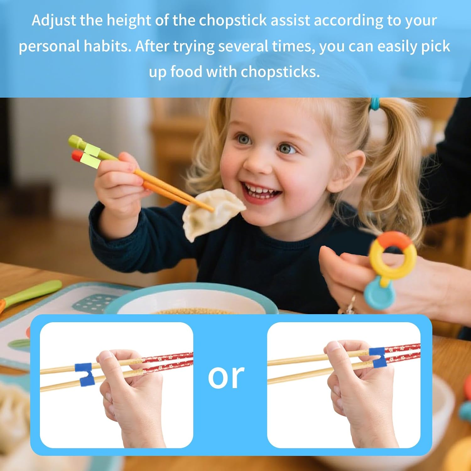 5Pcs Training Chopstick Helpers for Kids Adults, Reusable Chopsticks Trainer Set Anti-Slip Assistant Tool for Beginners Elderly Asian Food Learning image number 3