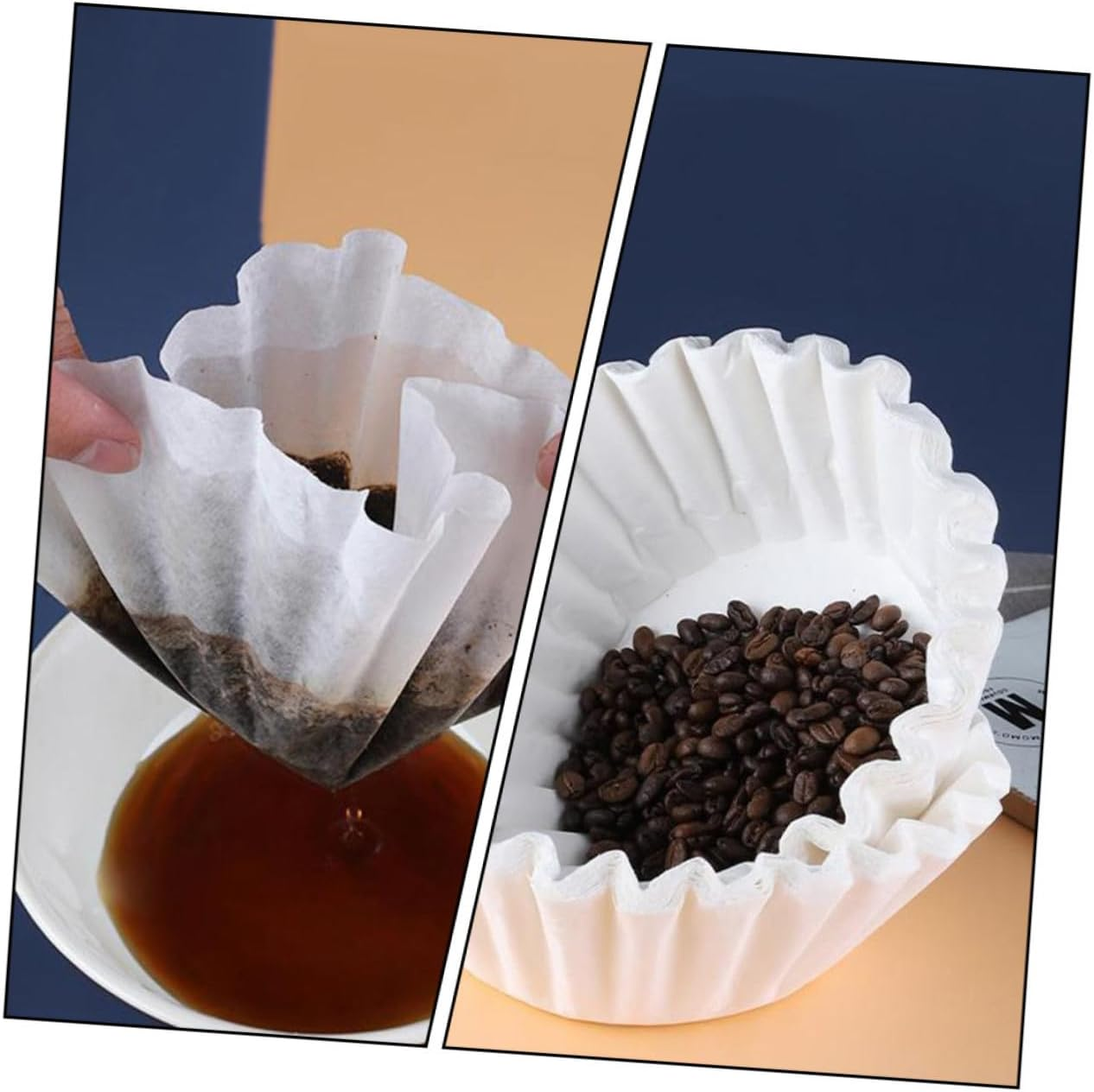 OKUMEYR 100Sheets Thickened Paper Filters for Tea Coffee Shape Tea Dripping Tools American Filter Bowl Paper Espresso Storage Bowl image number 2