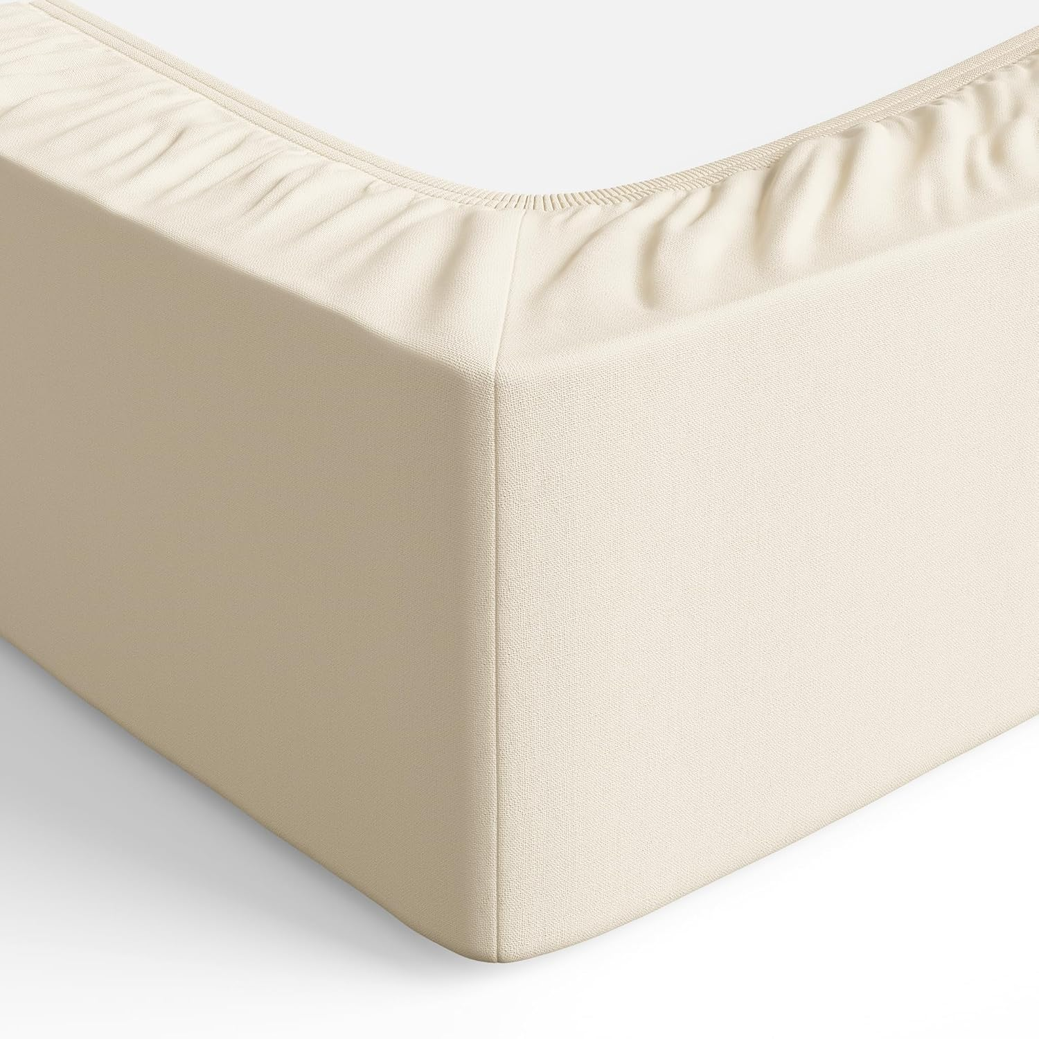 Amazon Basics Microfibre Fitted Sheet, Super King, Beige image number 1