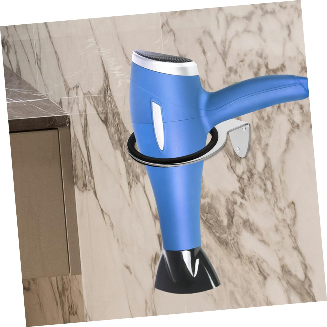 FOYTOKI 2Pcs Hair Dryer Rack Wall Mounted Stainless Steel Blow Dryer Holder for Bathroom Salon Use image number 3