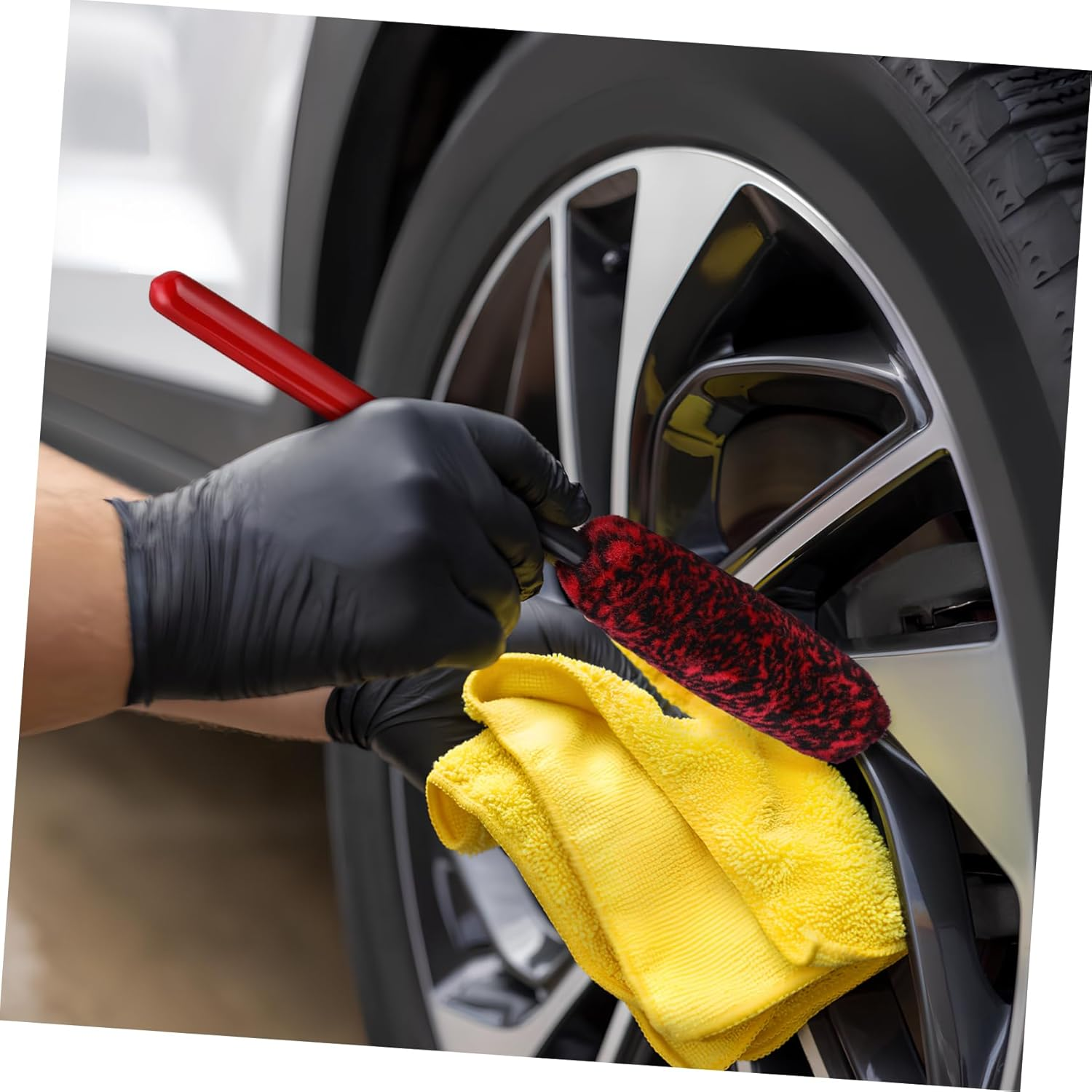 OSOLADY 3Pcs Car Wash Brushes Bendable Tire Detailing Brushes for Automotive Cleaning Soft Bristles Wheel Scrub for Tire and Rim Care