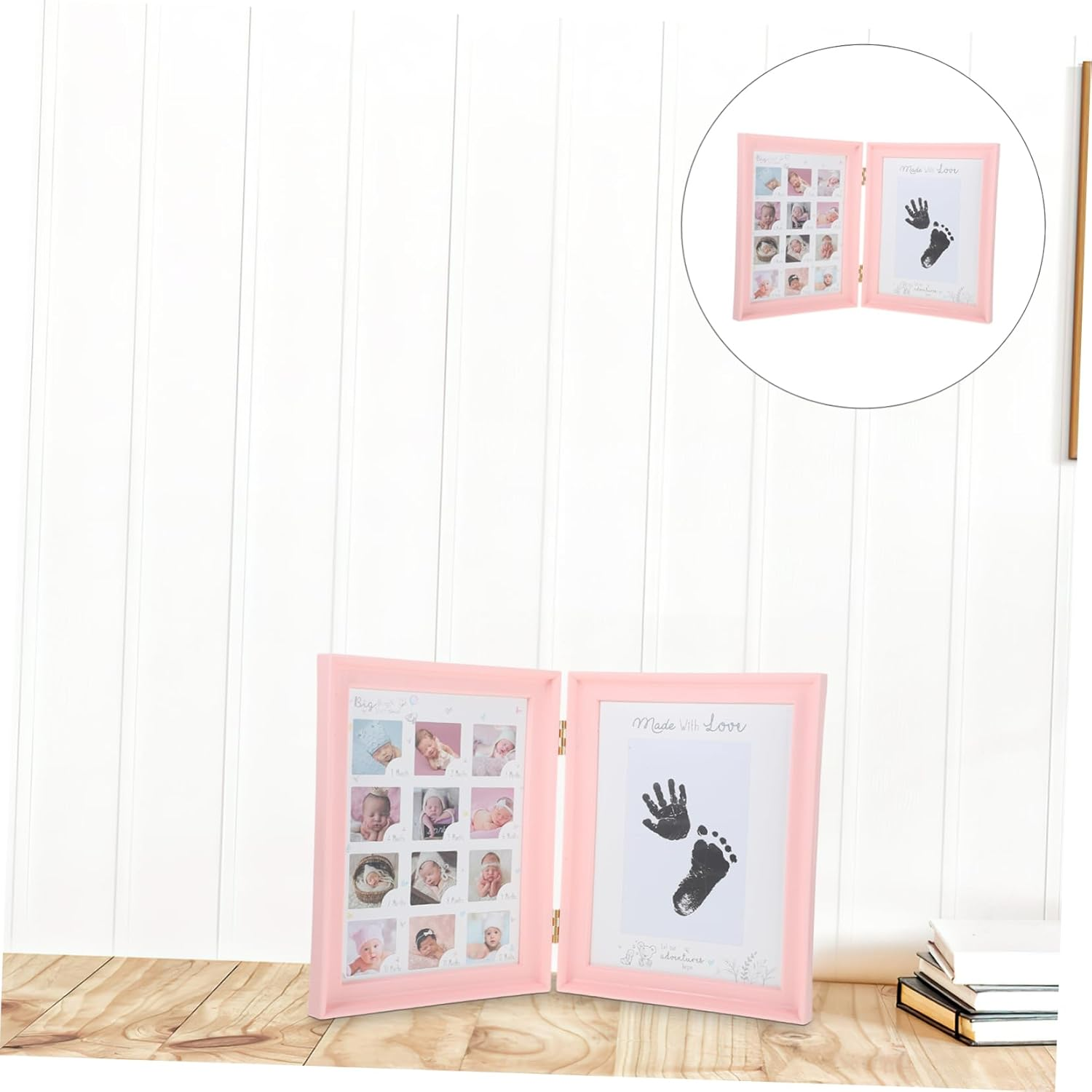 Newborn Growth Photo Frame Handprint and Footprint Kit Meaningful Keepsake for for Nursery Decor Showers and Special Occasions image number 5