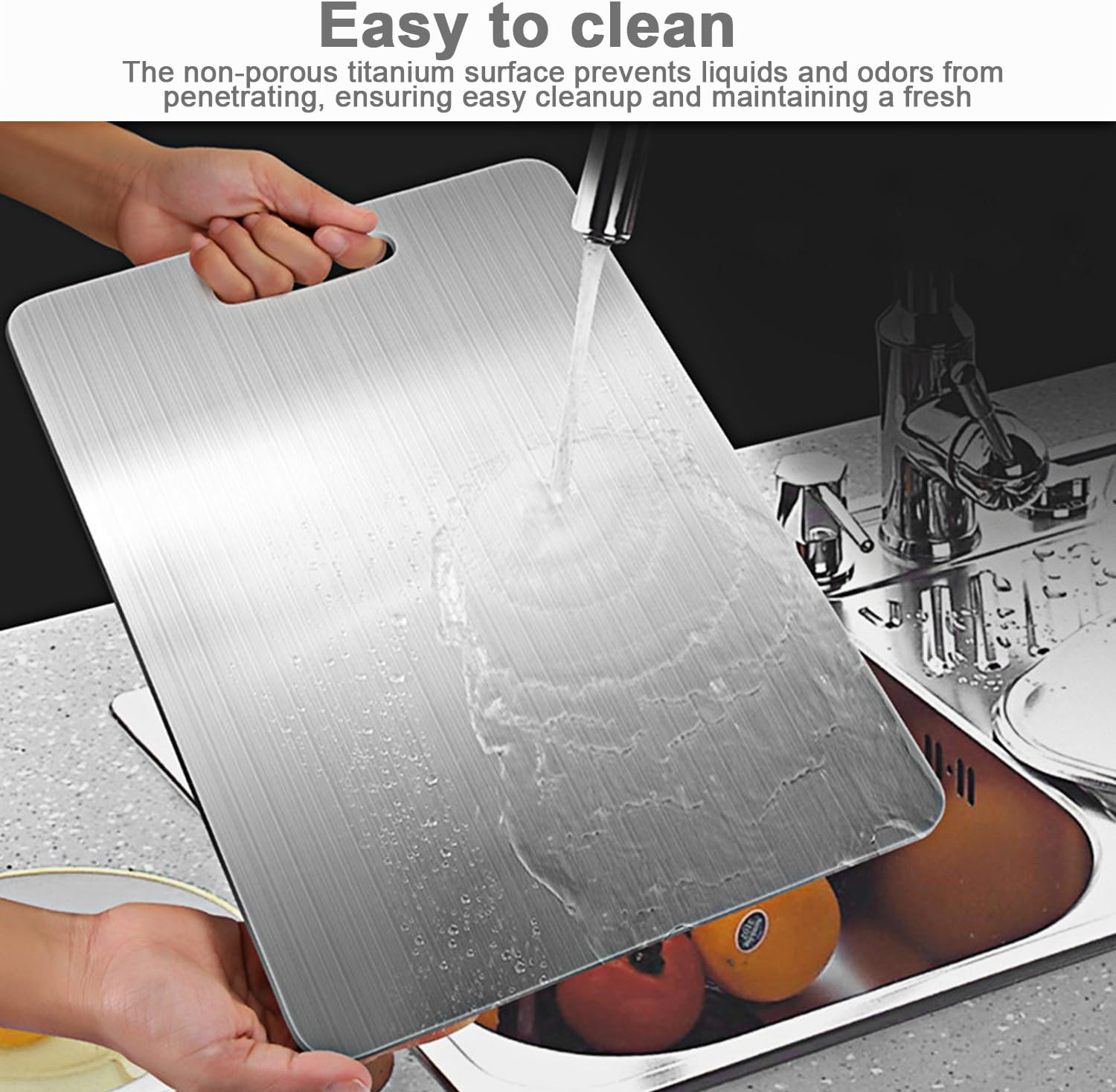 3 Pack Stainless Steel Board - 100% Pure SUS304 Double Sided Chopping Boards for Kitchen, Dishwasher Safe, Ideal for Meat, Vegetables, Fruits, Home & Outdoor Use