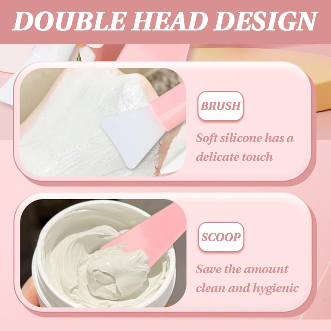 DWFEYOI Pack of 3 Silicone Face Masks Brush Applicator Face Masks Spatula Face Masks Brush Skin Care Applicator for Face Mud Clay Mask DIY Modelling Mask Body Lotion image number 5