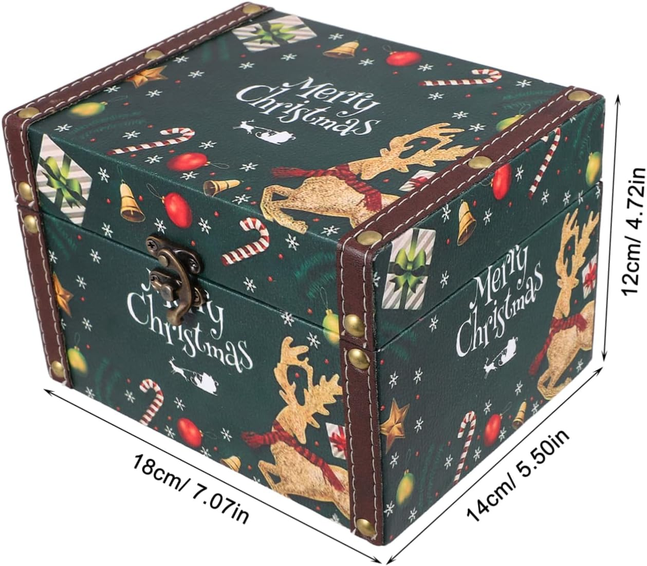 MAGICLULU Wooden Storage Box Christmas Style Candy Box Vintage Style for Christmas Party Favor image number 4