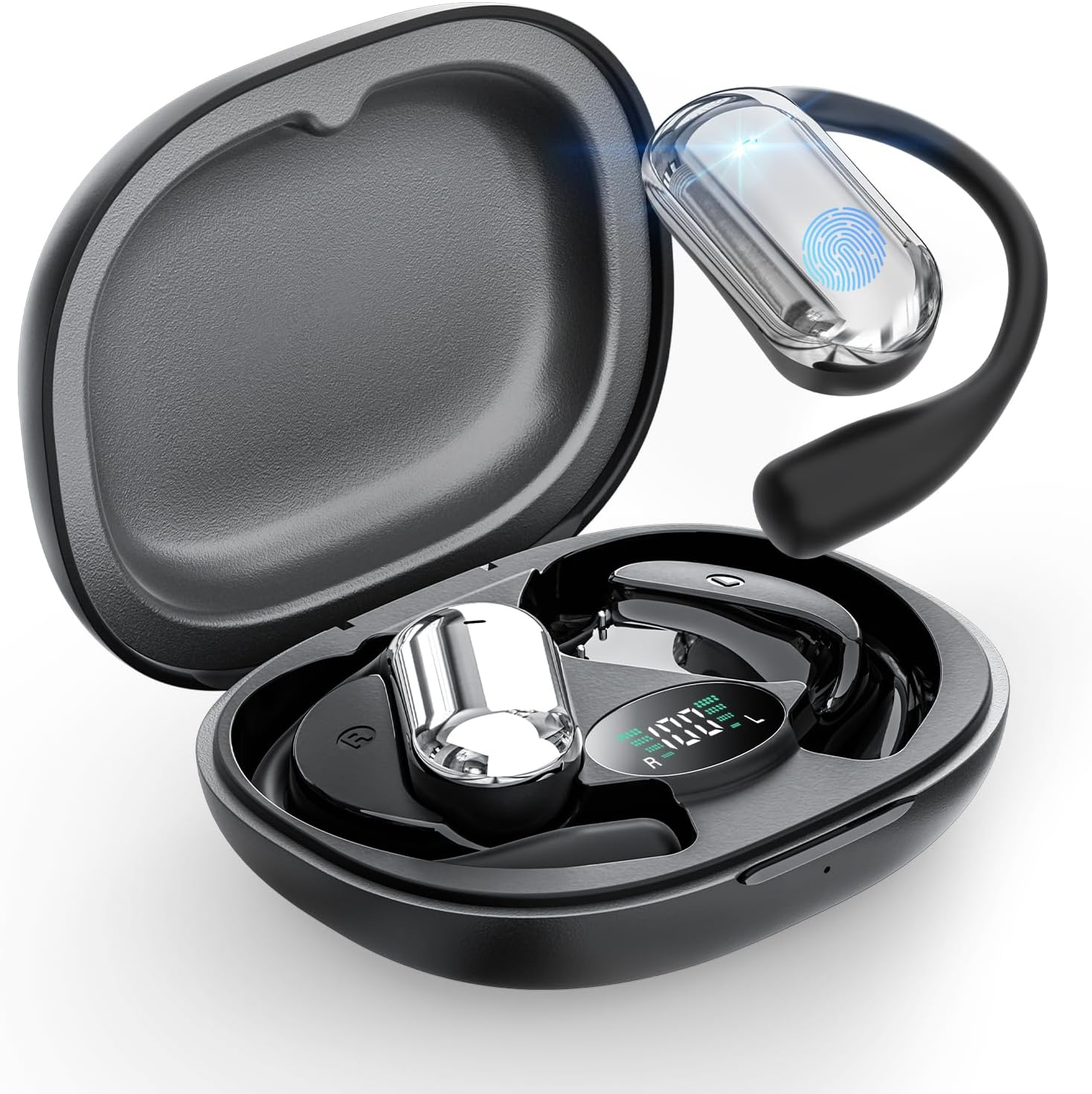 AI Language Translation Earbuds Real-Time, 144 Languages & Accents, Audifonos Traductores Ingl&eacute;s Espa&ntilde;ol, Compatible with Ios & Android, Ideal for Travel, Business, Learning (Deep Black)