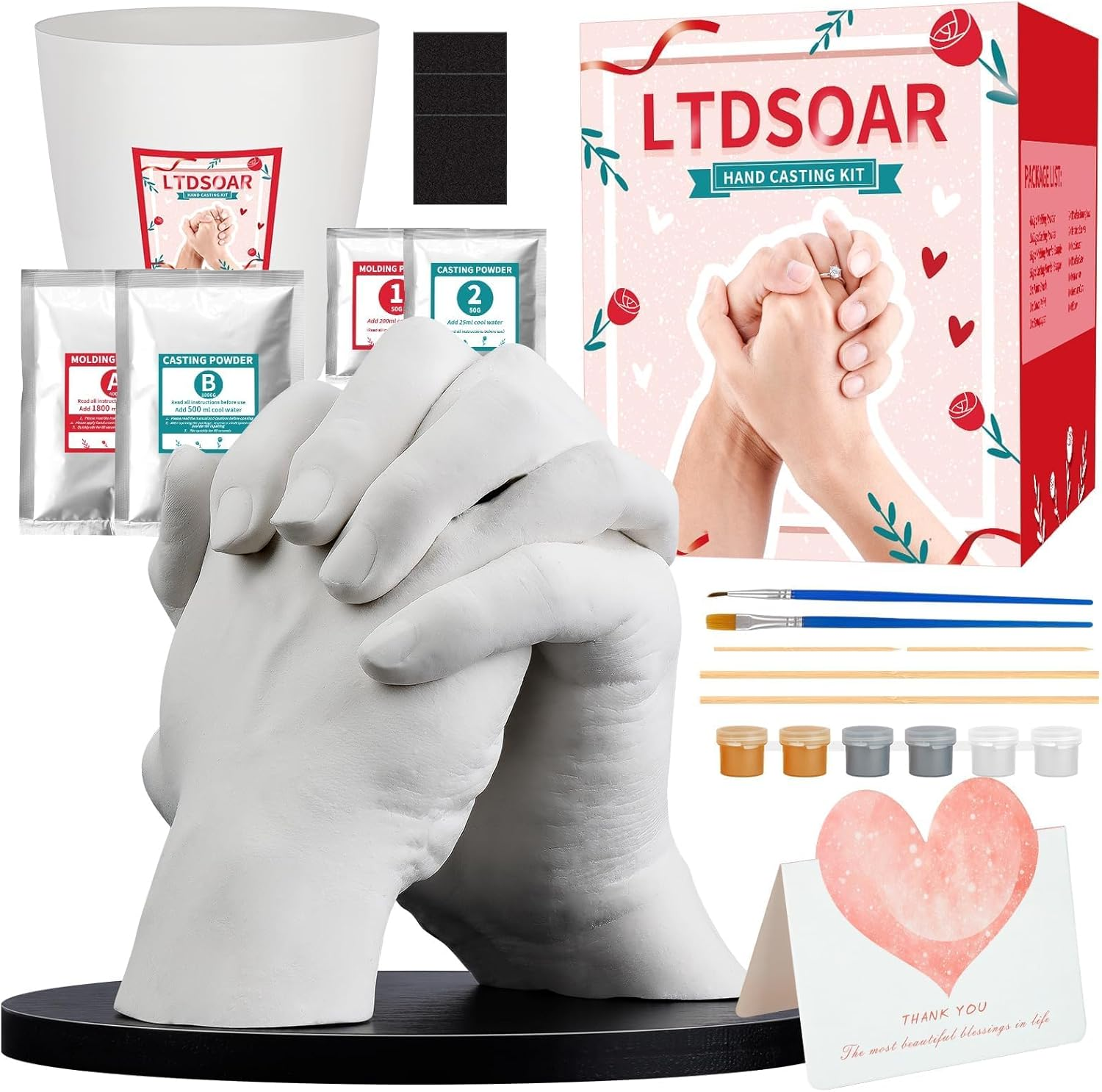 LTDSOAR Hand Casting Kit, Couples with Practice Kit, Hand Mold Kit for Adults & Kids, Romantic Anniversary Wedding Birthday for Her or Him,Boyfriend Girlfriend Unique image number 2