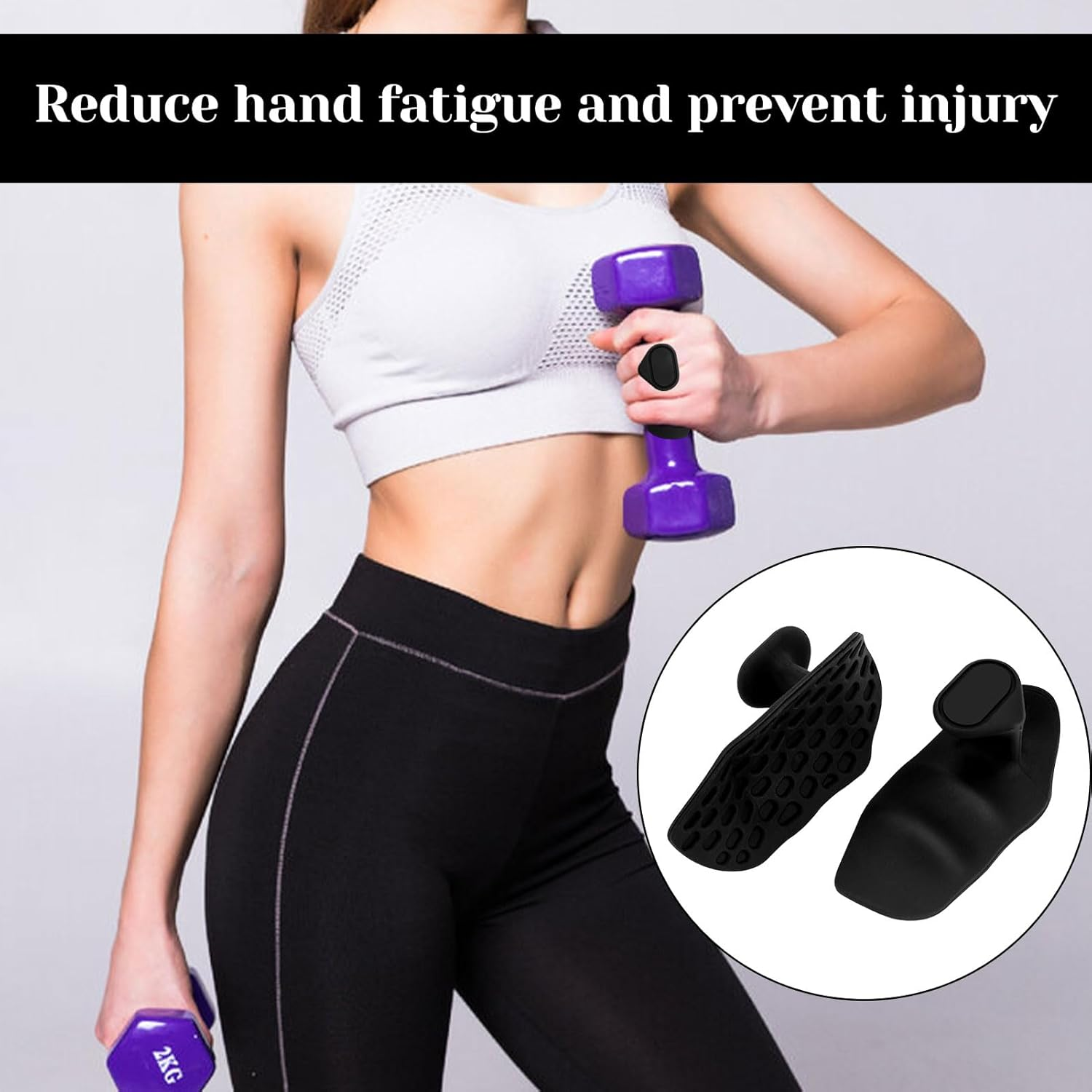 ​​Anti-Slip Gym Grips, 1 Pair Gym Gloves, Weight Lifting Grips with Storing Bag, Ergonomic Silicone Hand Protector Gloves for Training, Dumbbell and Deadlift, Weight Lifting Gloves for Men and Women​ image number 2