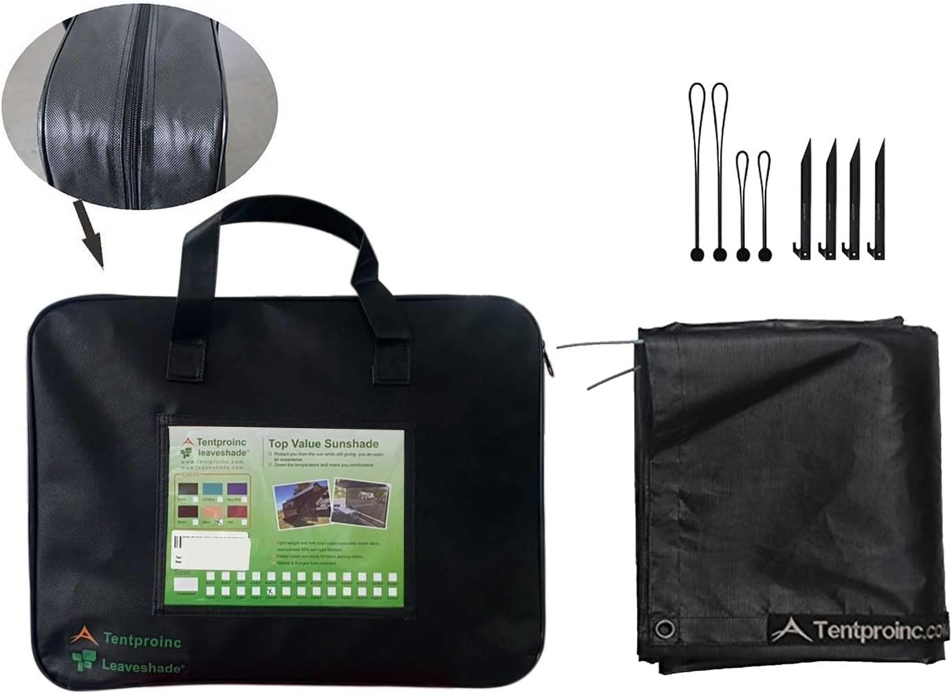 Tentproinc RV Awning Sun Shade 8'X15'3'' Black Mesh Screen Sunshade UV Blocker Complete Kits image number 4