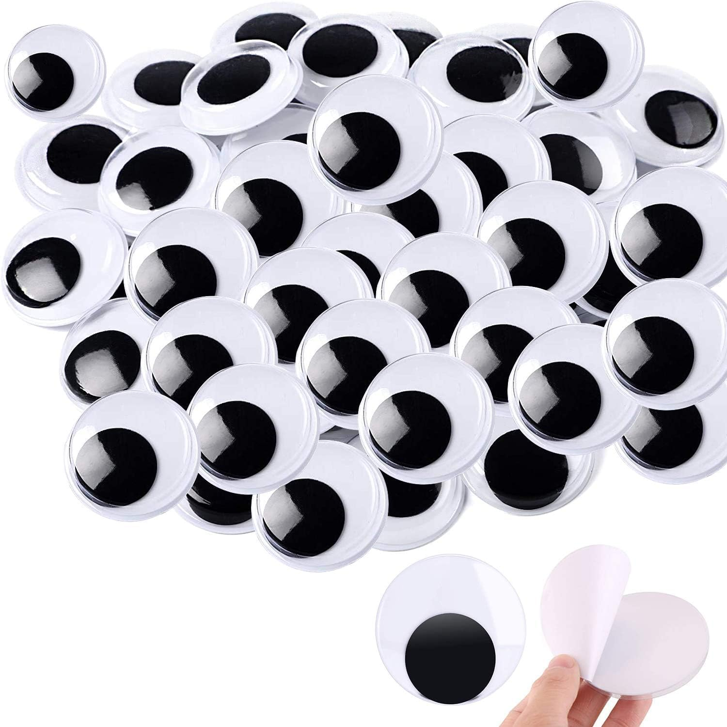 1280 Pack Wiggle Googly Eyes for Crafts - Self Adhesive Black White Plastic Eyes, Mixed Assorted Sizes Sticker for DIY Crafts Decoration image number 5