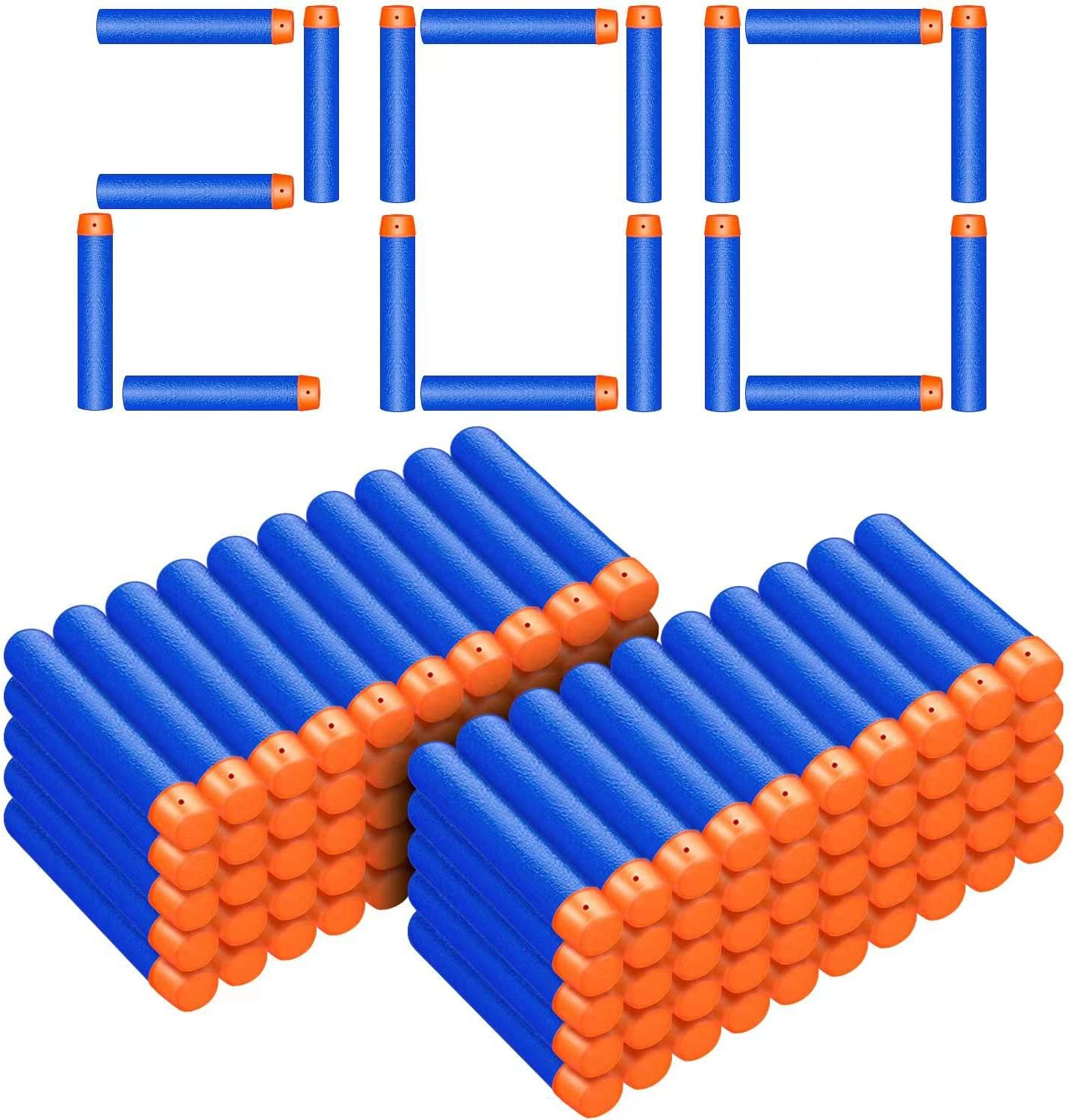 200 Nerf N Strike Blaster Compatible Dart Bullets,200Pcs Nerf Bullet Refill Darts Premium Foam Bullets Pack Compatible for Nerf N-Strike Elite Guns image number 4