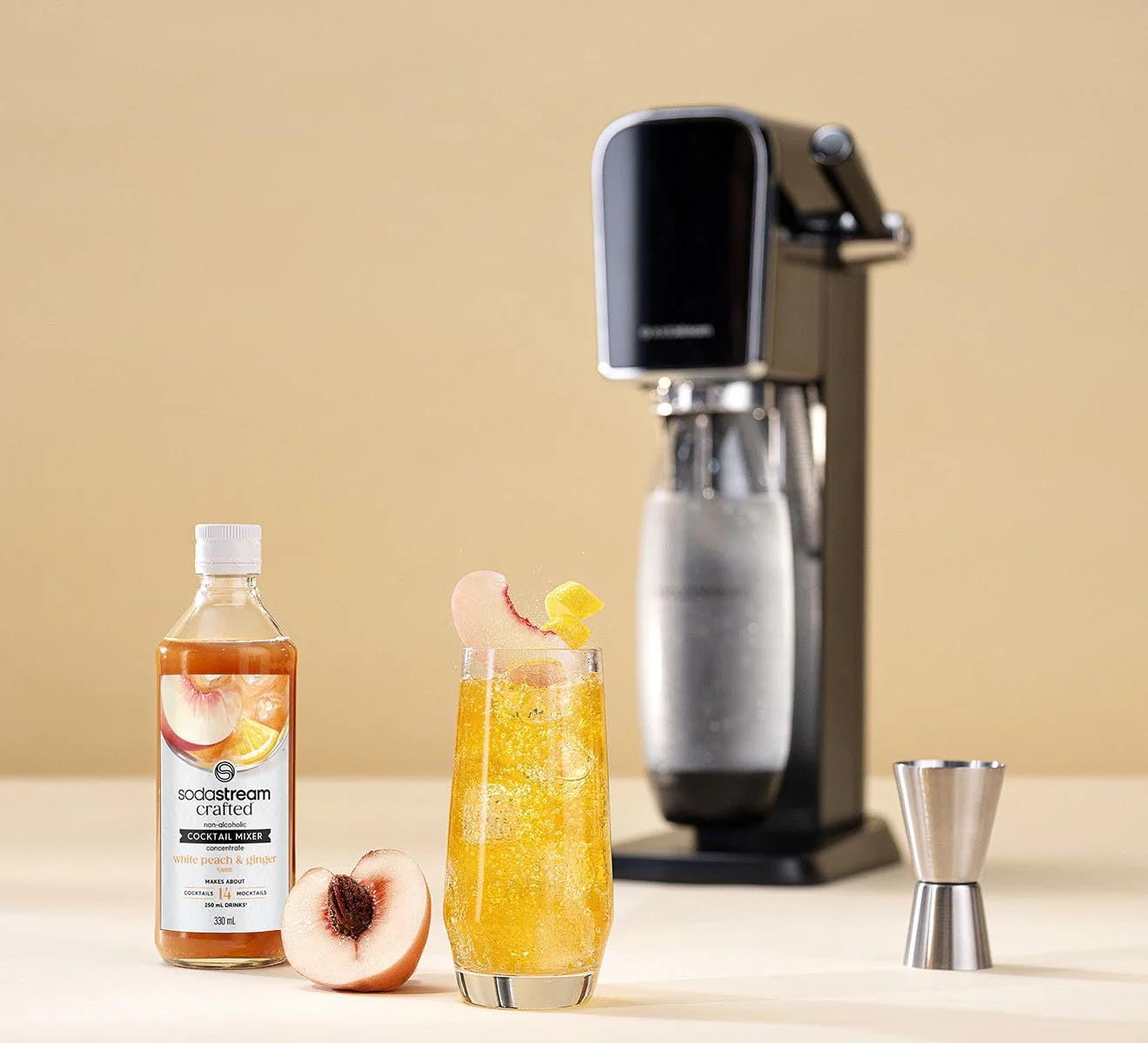 Sodastream - Crafted Cocktail Mixer White Peach & Ginger Drink Mix | for Soda Makers; Turns 10.5 Litres of Fizzy Water into a Delicious Cocktail or Mocktail | Makes 42 Servings | 330Ml, Pack of 3 image number 4