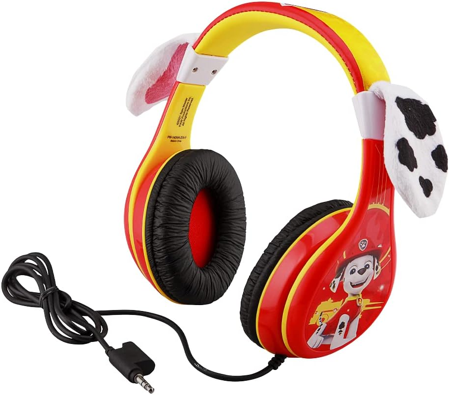 Ekids Paw Patrol Marshall Headphones for Kids with Built in Volume Limiting Feature for Kid Friendly Safe Listening, Red
