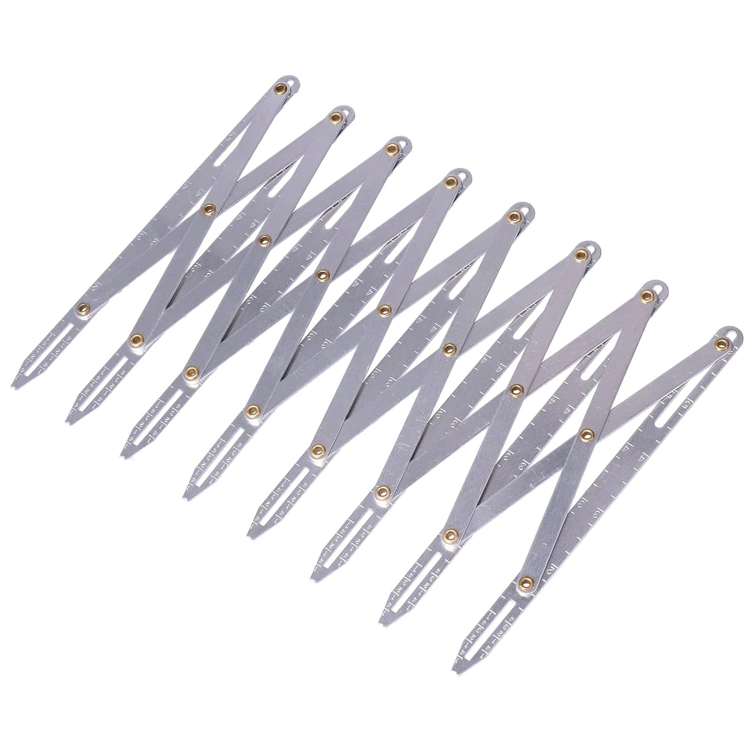 Aluminum Sewing Gauge, Expandable Sewing Ruler, Punching Equidistant Ruler, Multiple Equal Distance for Placing Buttons, Hooks, Skirt Pleats