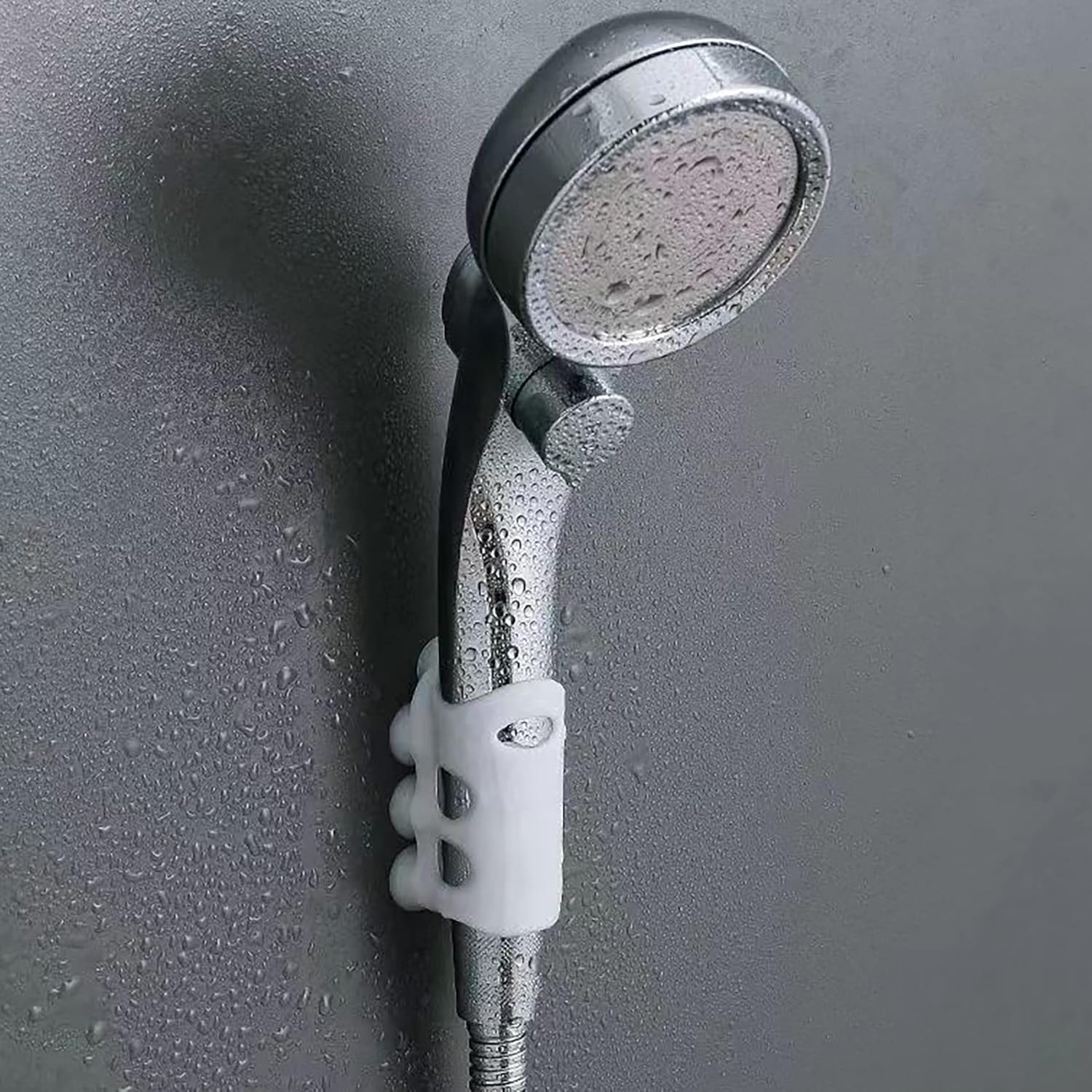 Silicone Shower Bracket Shower Head Holder, Tunghey Shower Head Suction Cup Holder Silicone Relocatable Wall Shower Head Holder without Drilling Adhesive Mount Bracket for Kid Adult (2Pack) image number 6