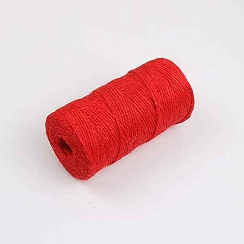 600Feet Jute Rope Durable Twine String for Packing and Art Craft(2Pcs X 300Feet)(Red)