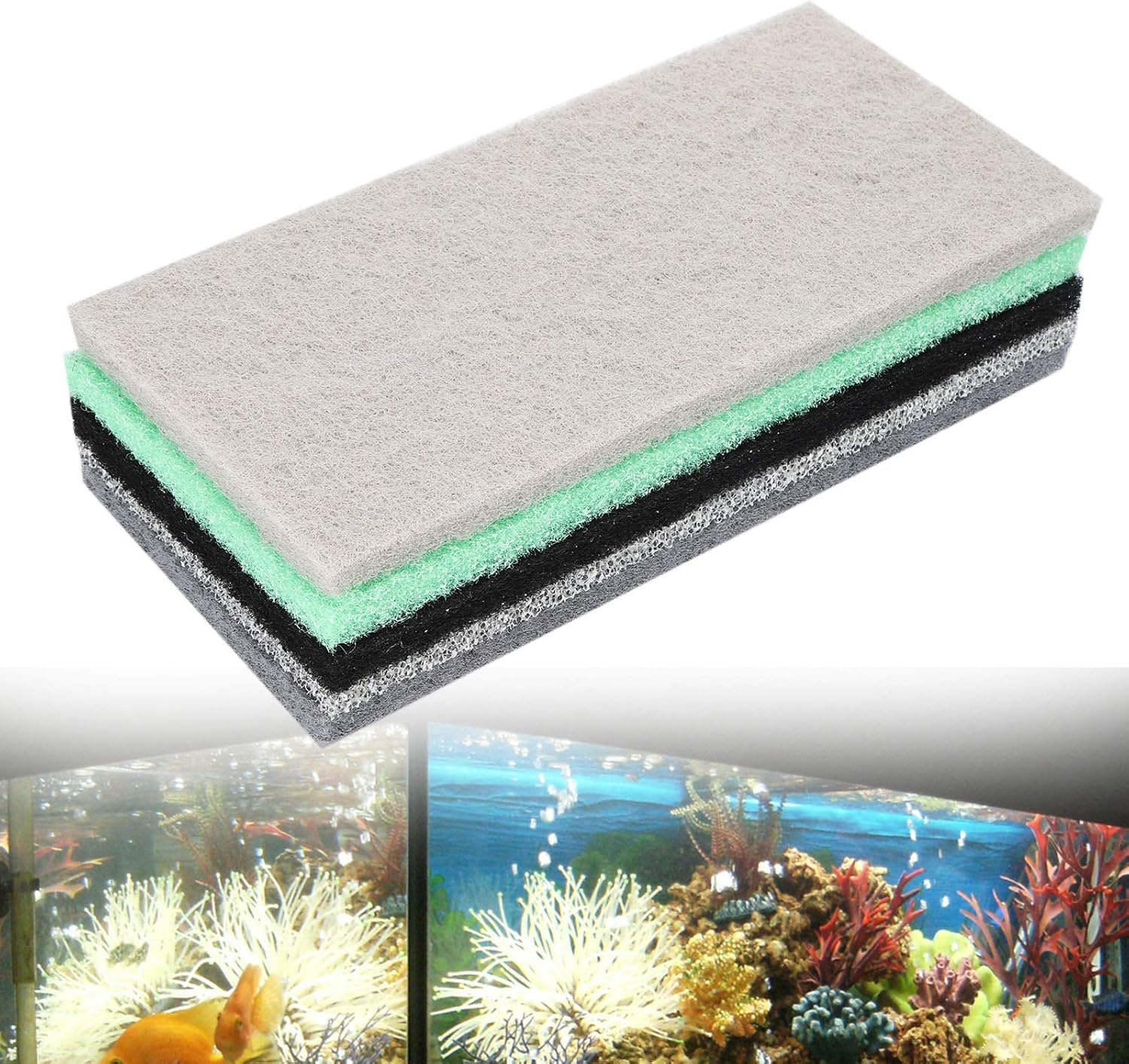 Tnfeeon Filter Wool Floss for Aquarium Functional Aquarium Biochemical Filter Sponge Fish Tank Foam Media Pad image number 1