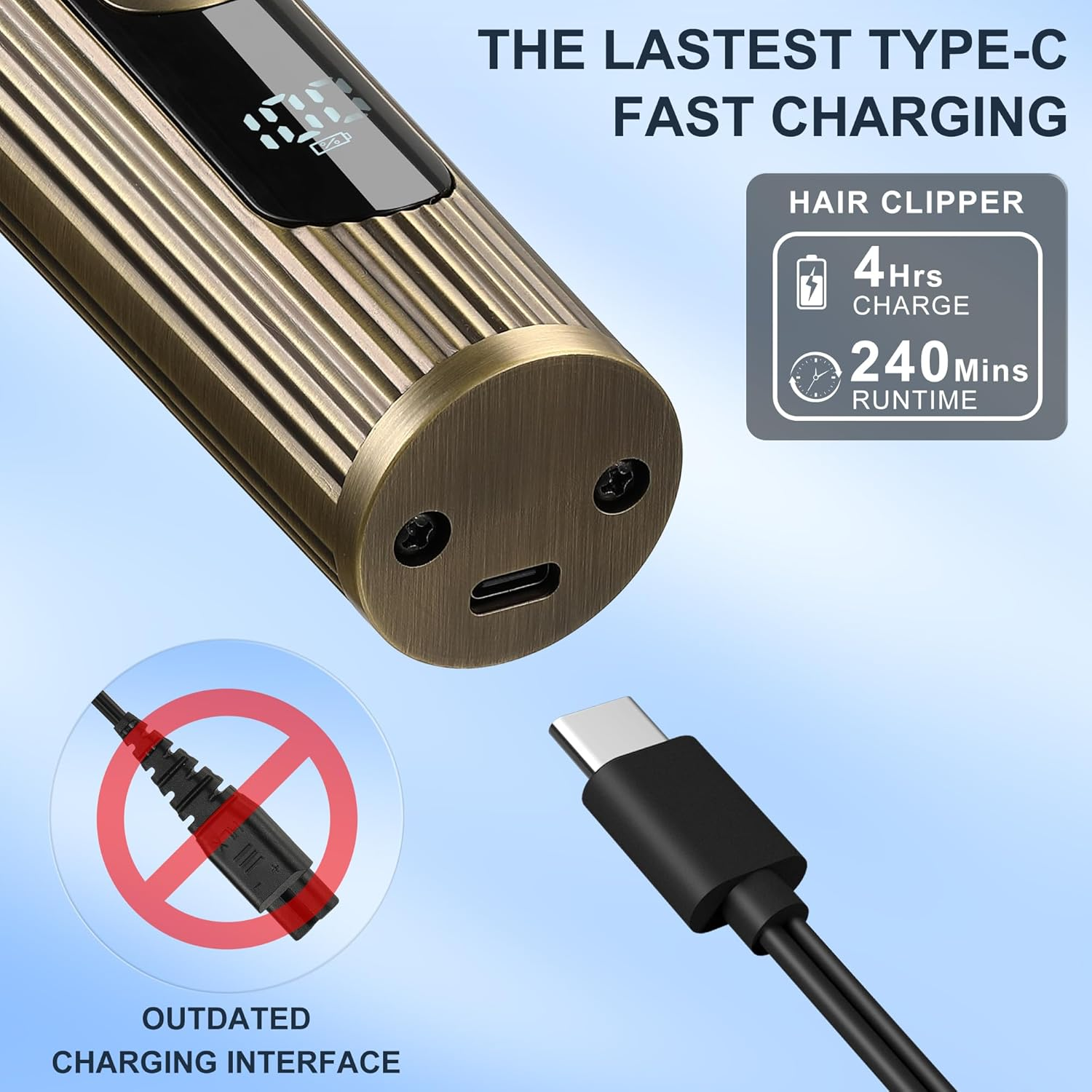 Hatteker Men'S Beard Trimmer Professional Cordless Hair Clipper Barber Clipper Shaver Detail Trimmer for Men Waterproof 4 in 1 image number 2